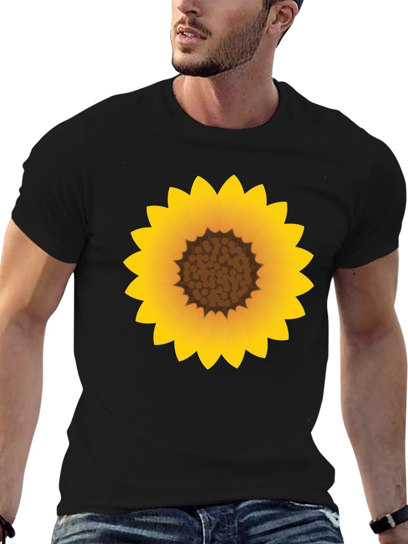 Black Sunflower Graphic Black T-Shirt view 6