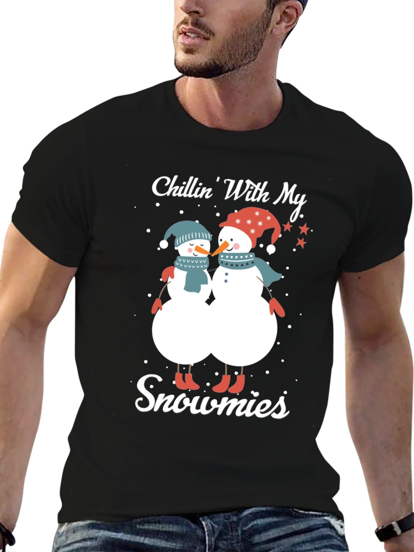 Black Chillin' With My Snowmies T-Shirt view 6