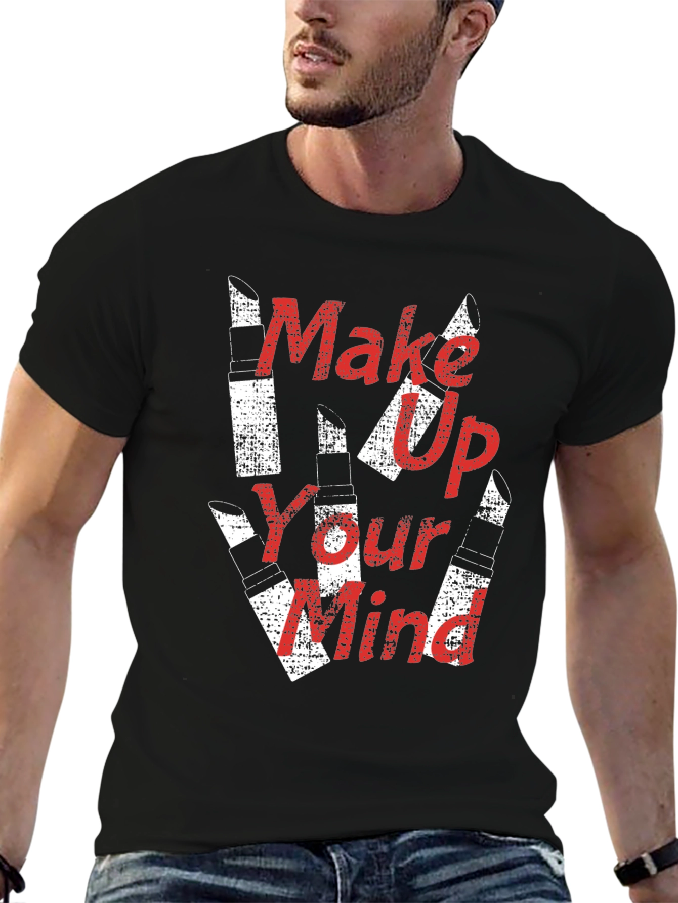 Black Make Up Your Mind Graphic Tee view 6