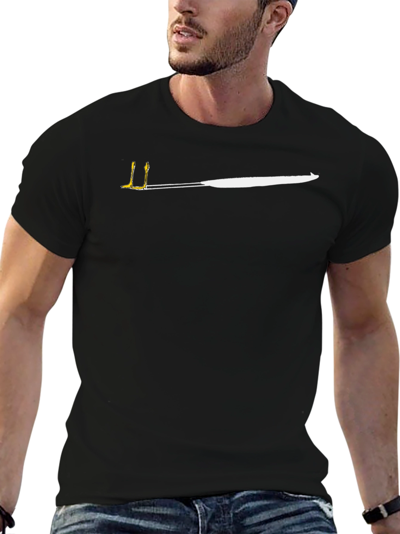 Black Ostrich Illusion Black T-Shirt view 6