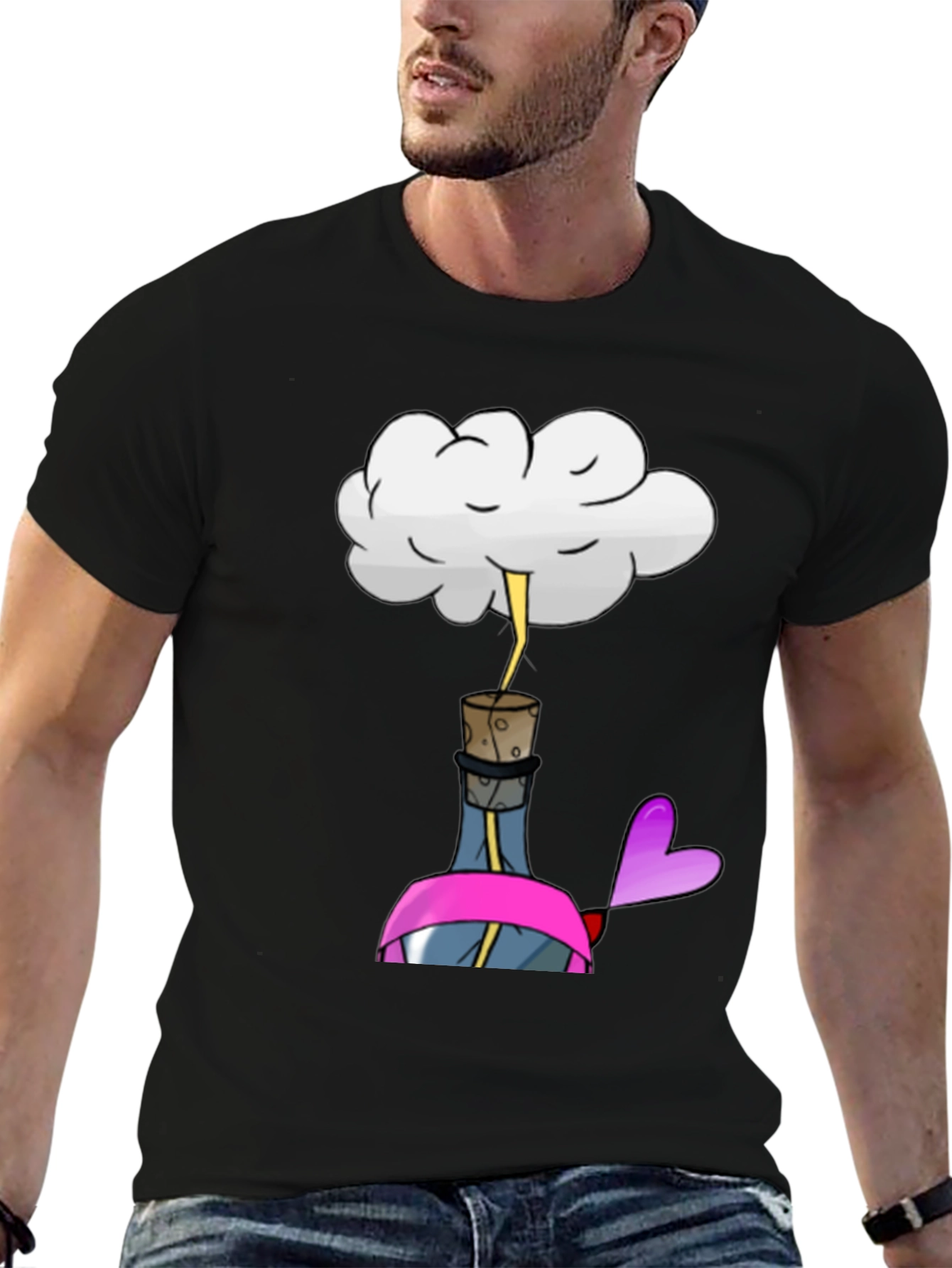 Black Cloud Lightning in a Bottle Black T-Shirt view 6