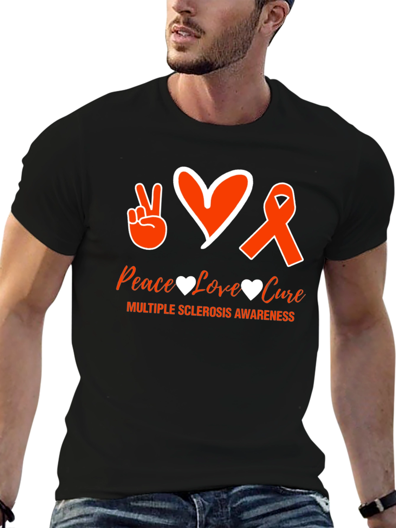MS Awareness Graphic Tee - Peace Love Cure - 6