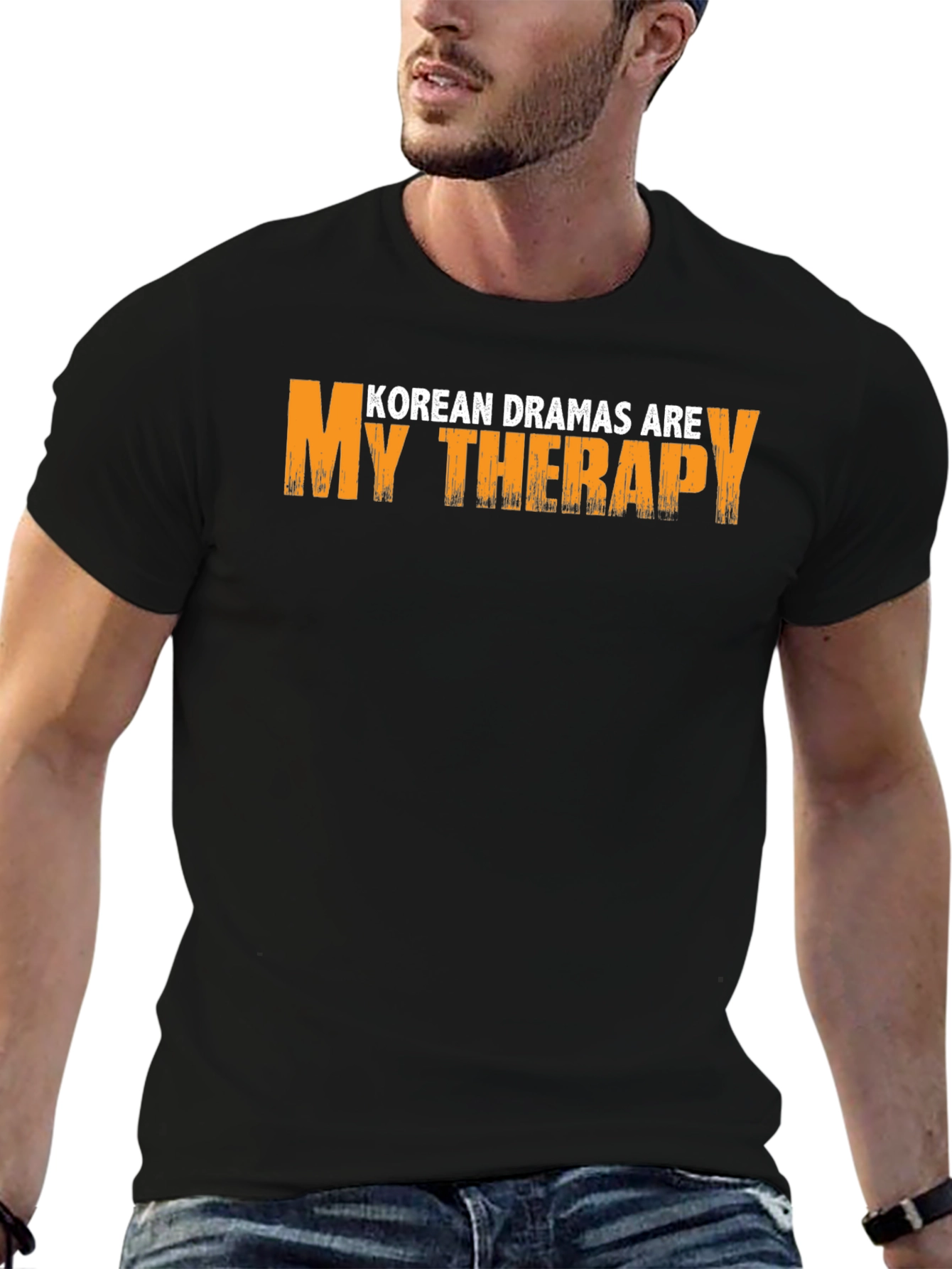 Black Korean Dramas Are My Therapy Graphic T-Shirt view 6