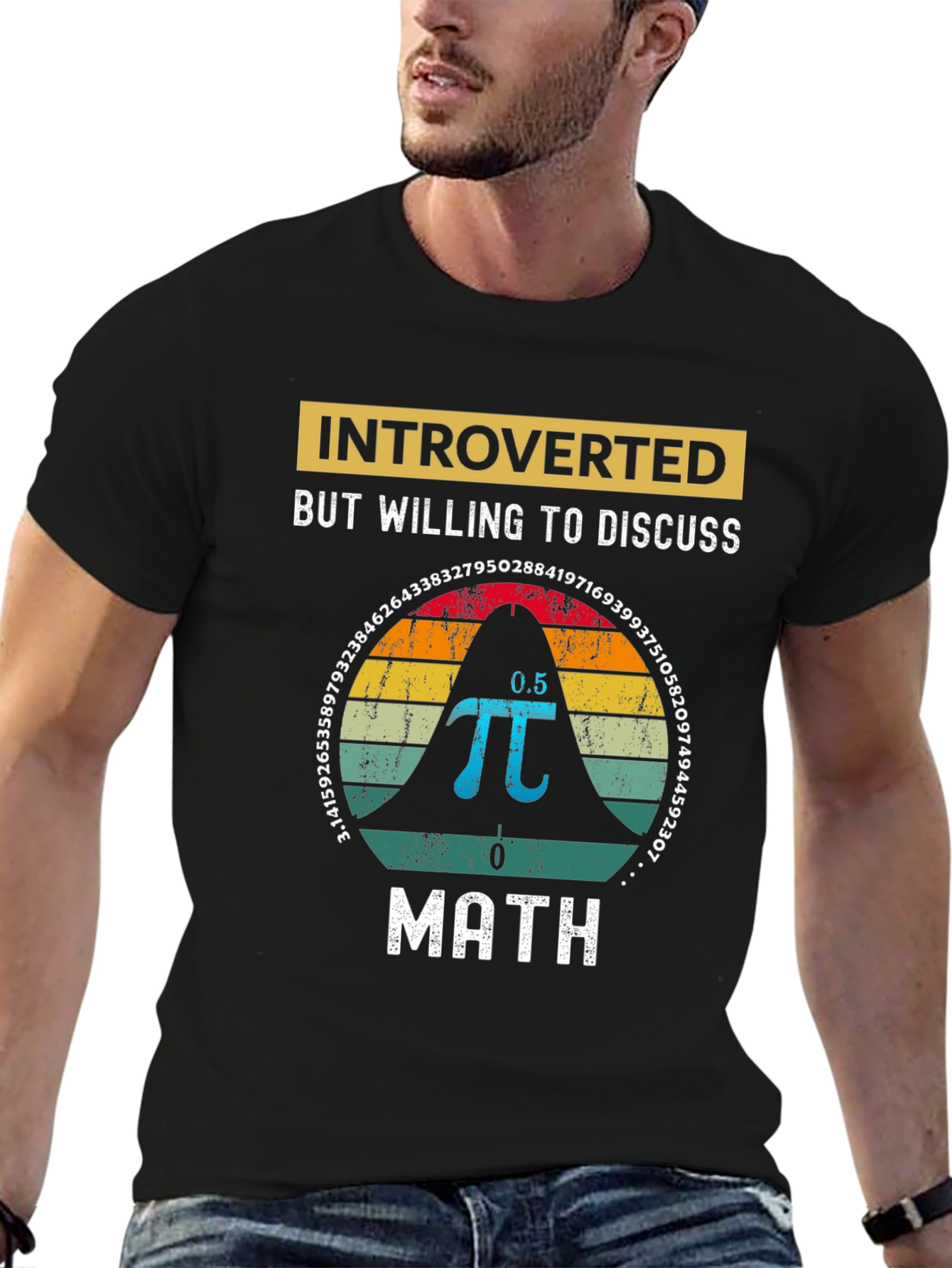 Black Introverted Math T-Shirt view 6