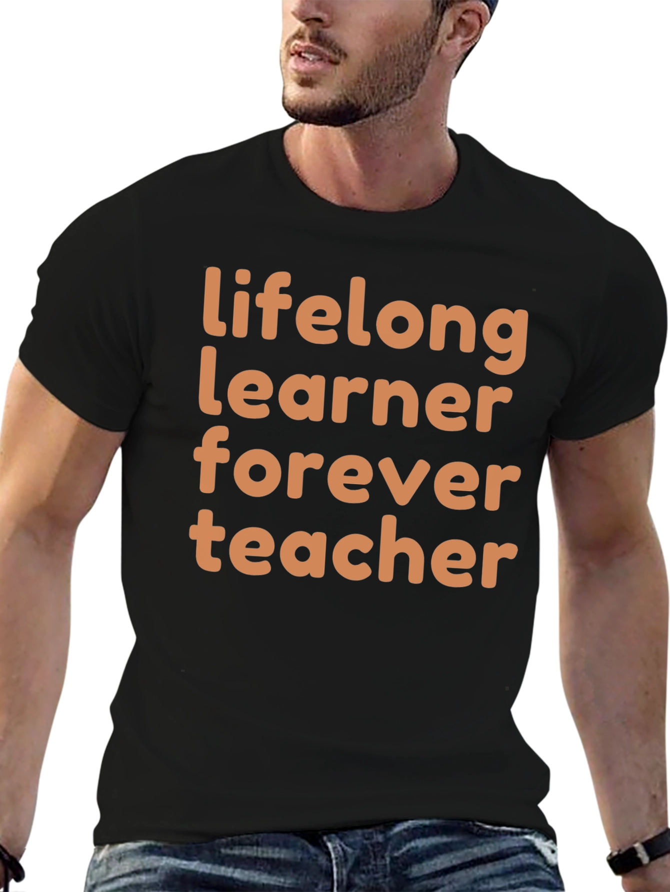 Black Lifelong Learner Forever Teacher Graphic Tee view 6