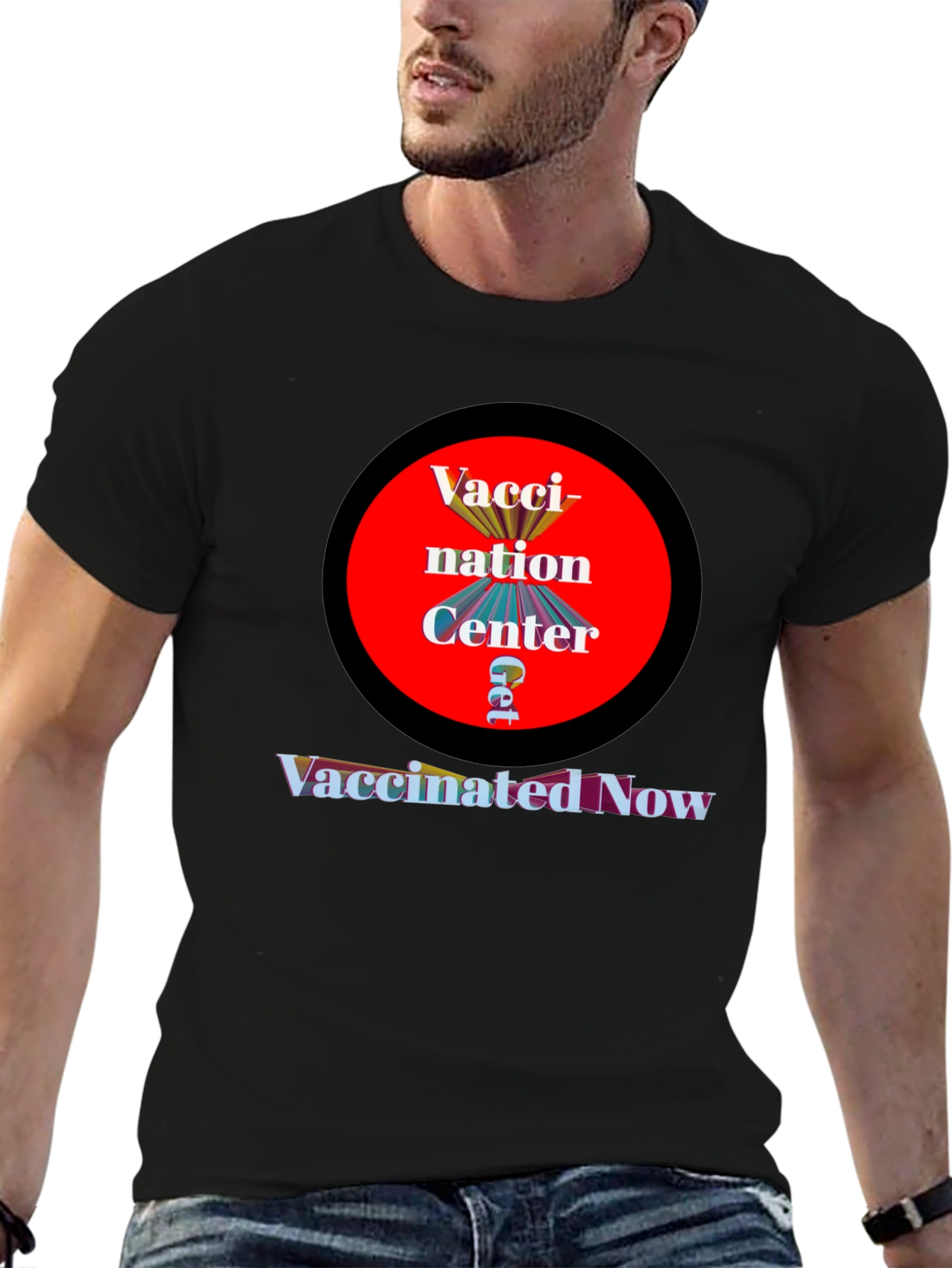 Black Vaccination Center T-Shirt - Get Vaccinated Now view 6