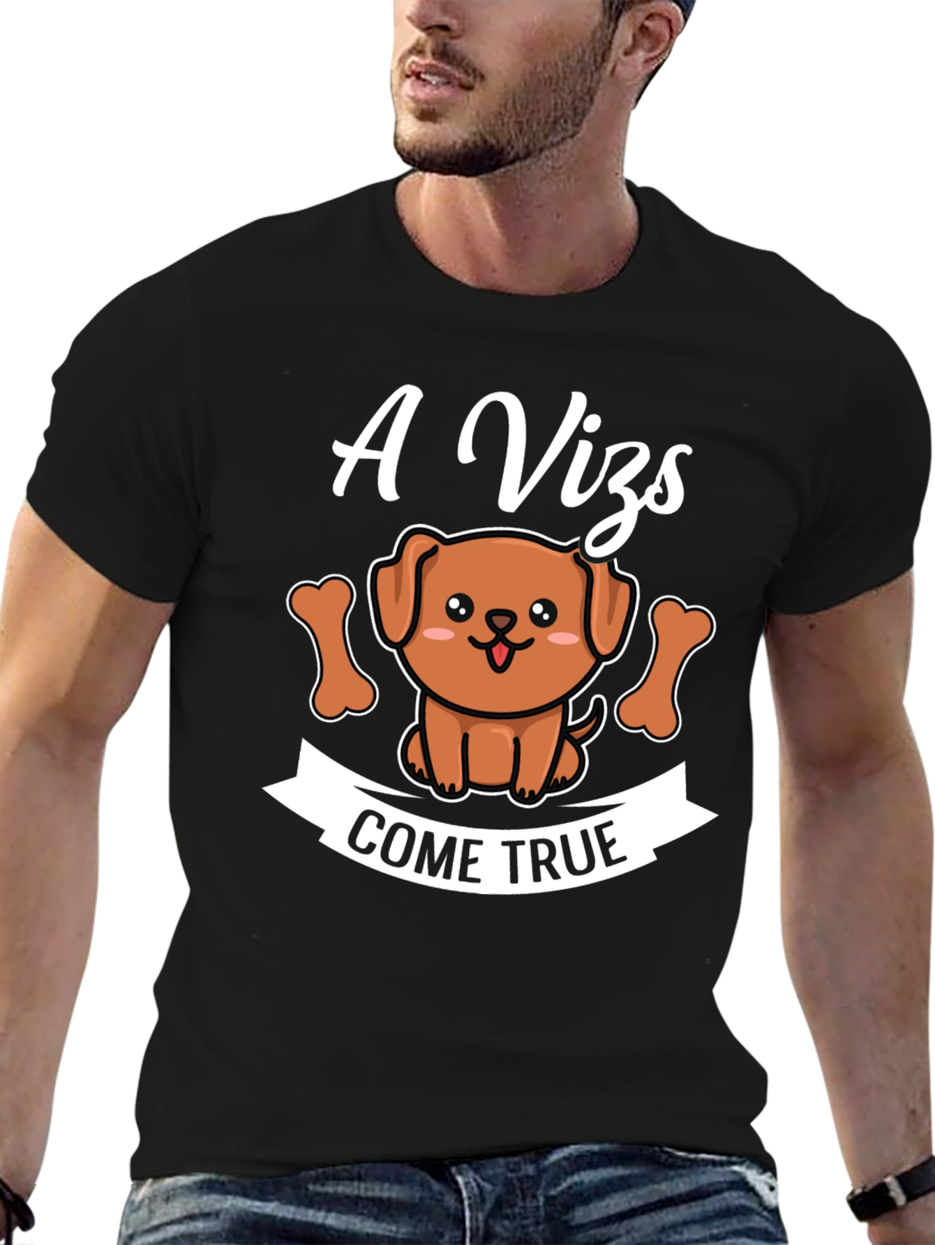 Black A Vizsla Dreams Come True T-Shirt view 6