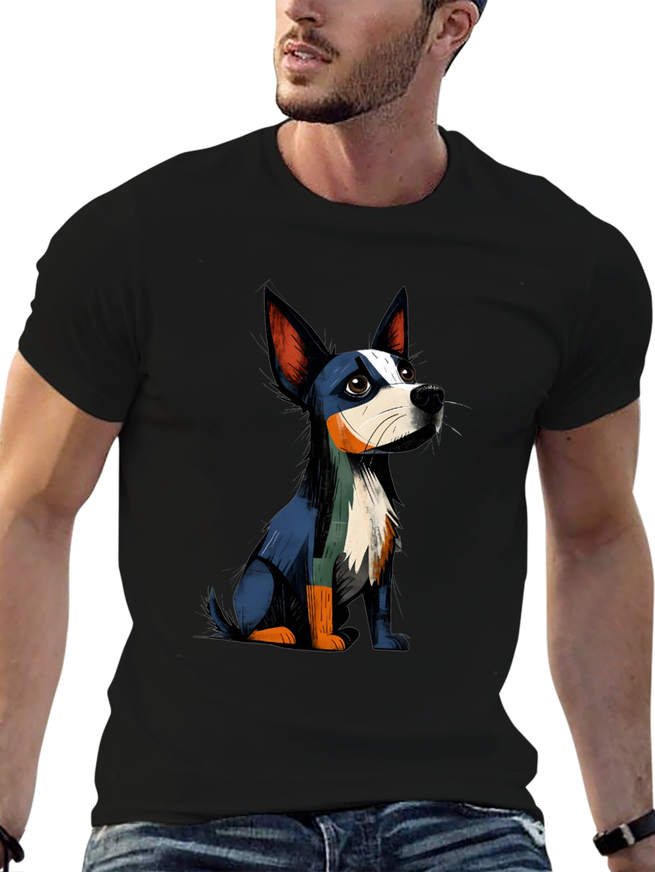 Black Dog Graphic Tee - Men's Black T-Shirt view 6