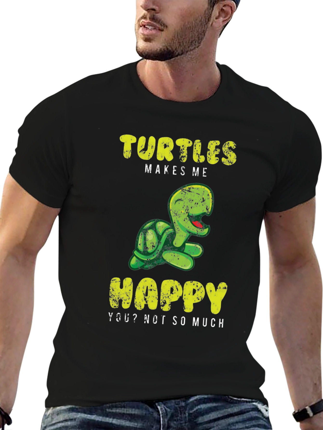 Black Turtles Make Me Happy T-Shirt view 6