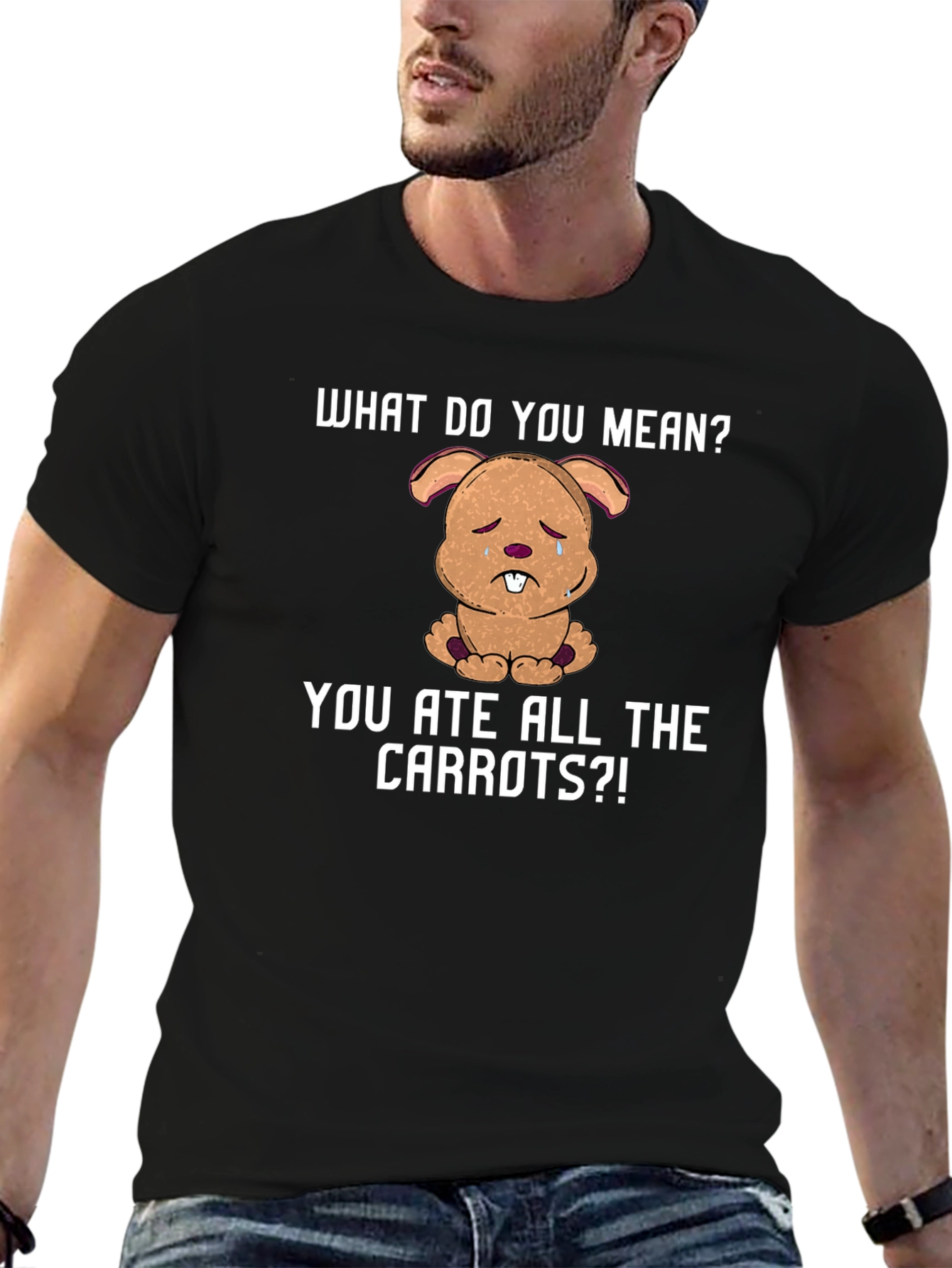 Black Sad Bunny Carrots T-Shirt view 6