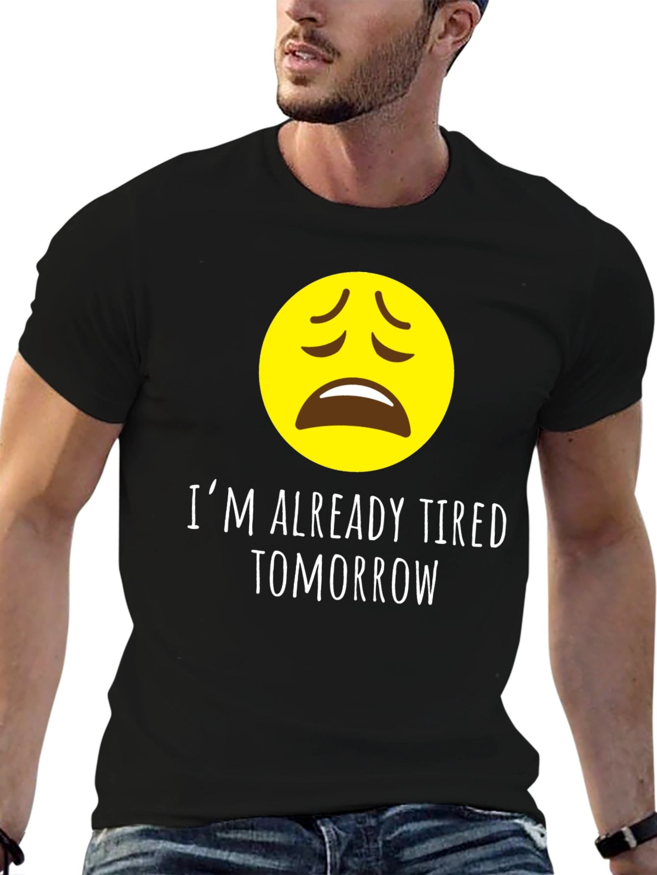 Black Tired Tomorrow Graphic Tee - Funny Sarcastic Shirt view 6
