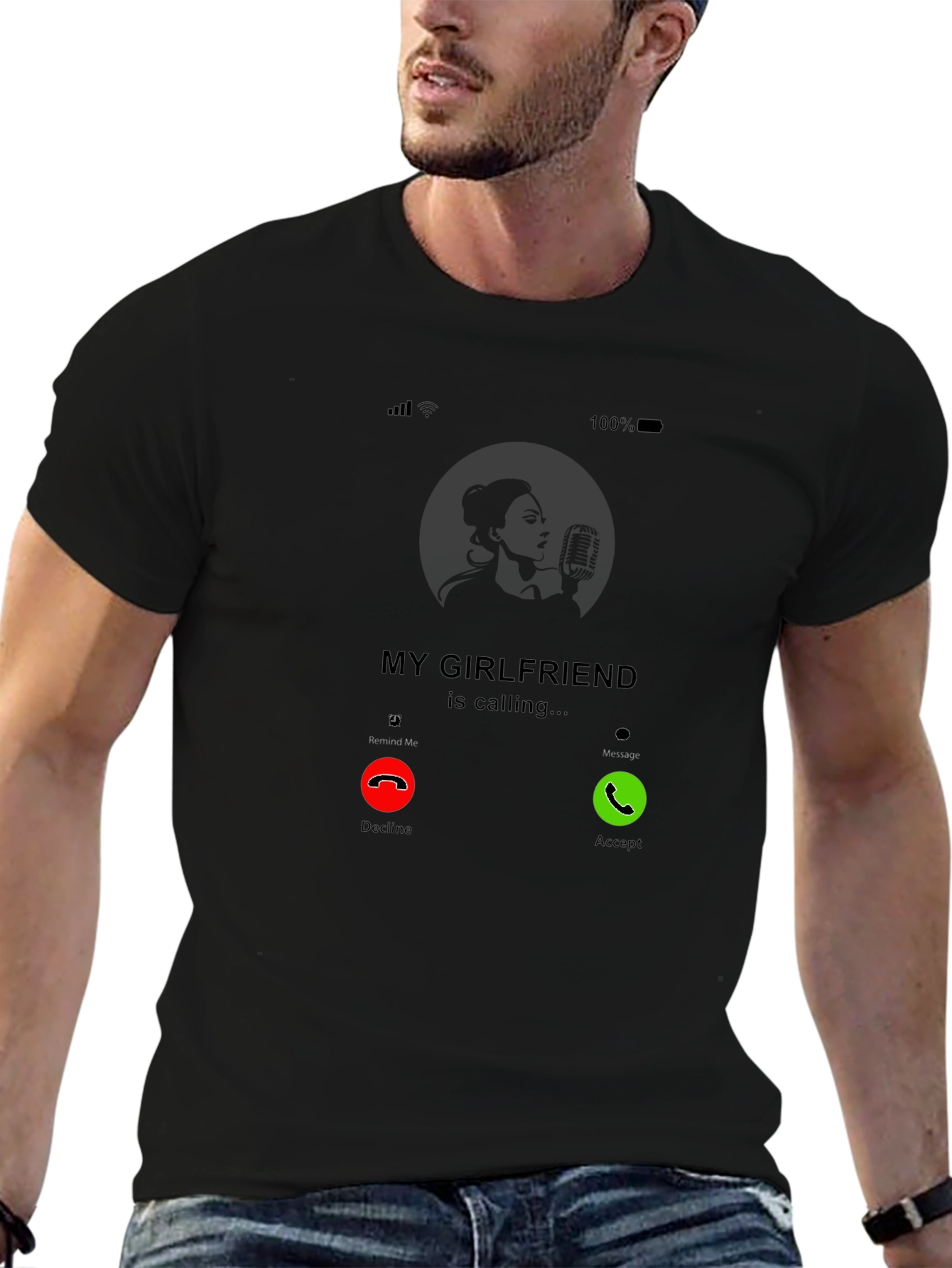 My Girlfriend is Calling Graphic Tee - Incoming Call T-Shirt - 6