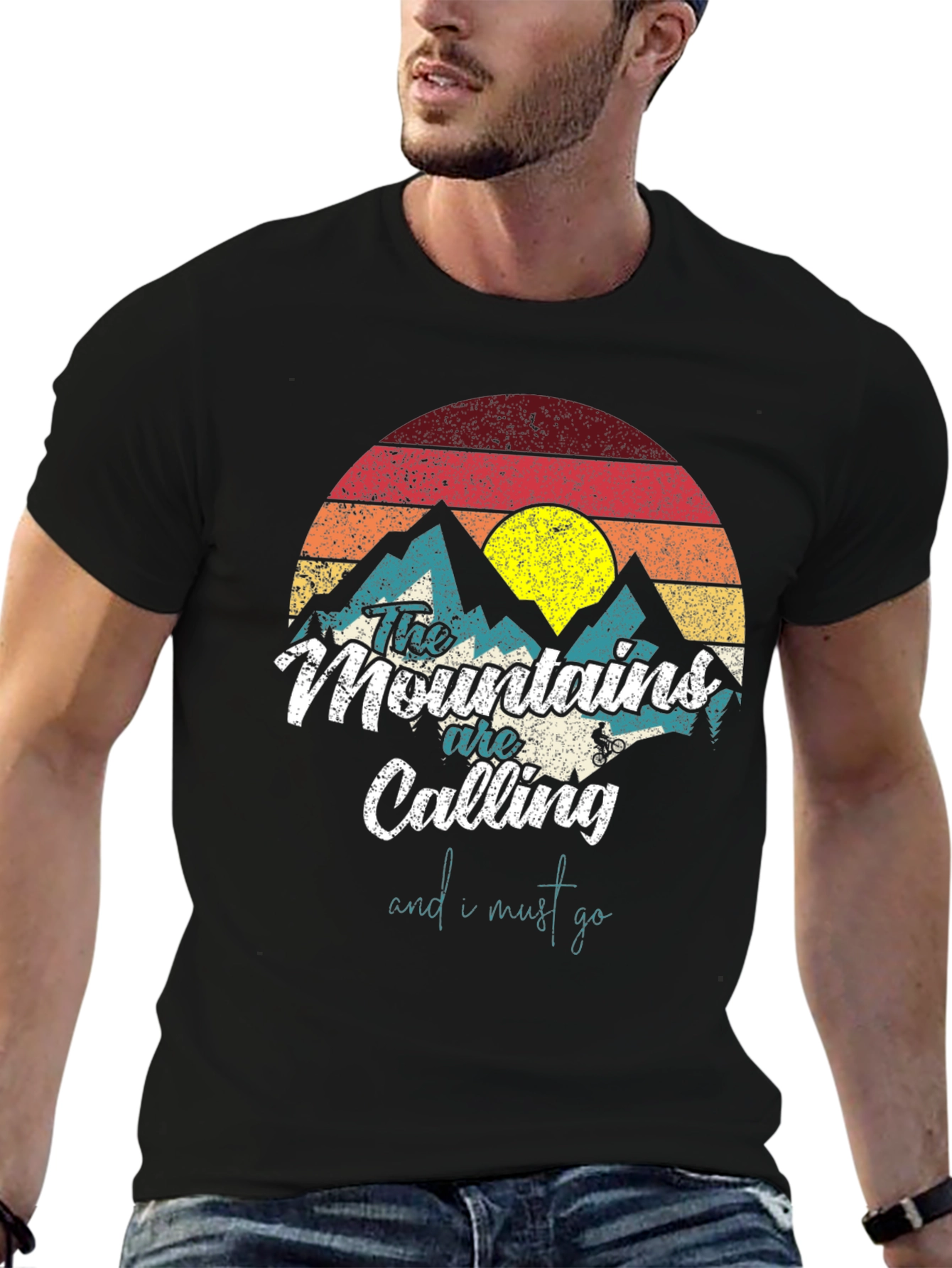 Black Mountains Are Calling T-Shirt - Nature Adventure Tee view 6