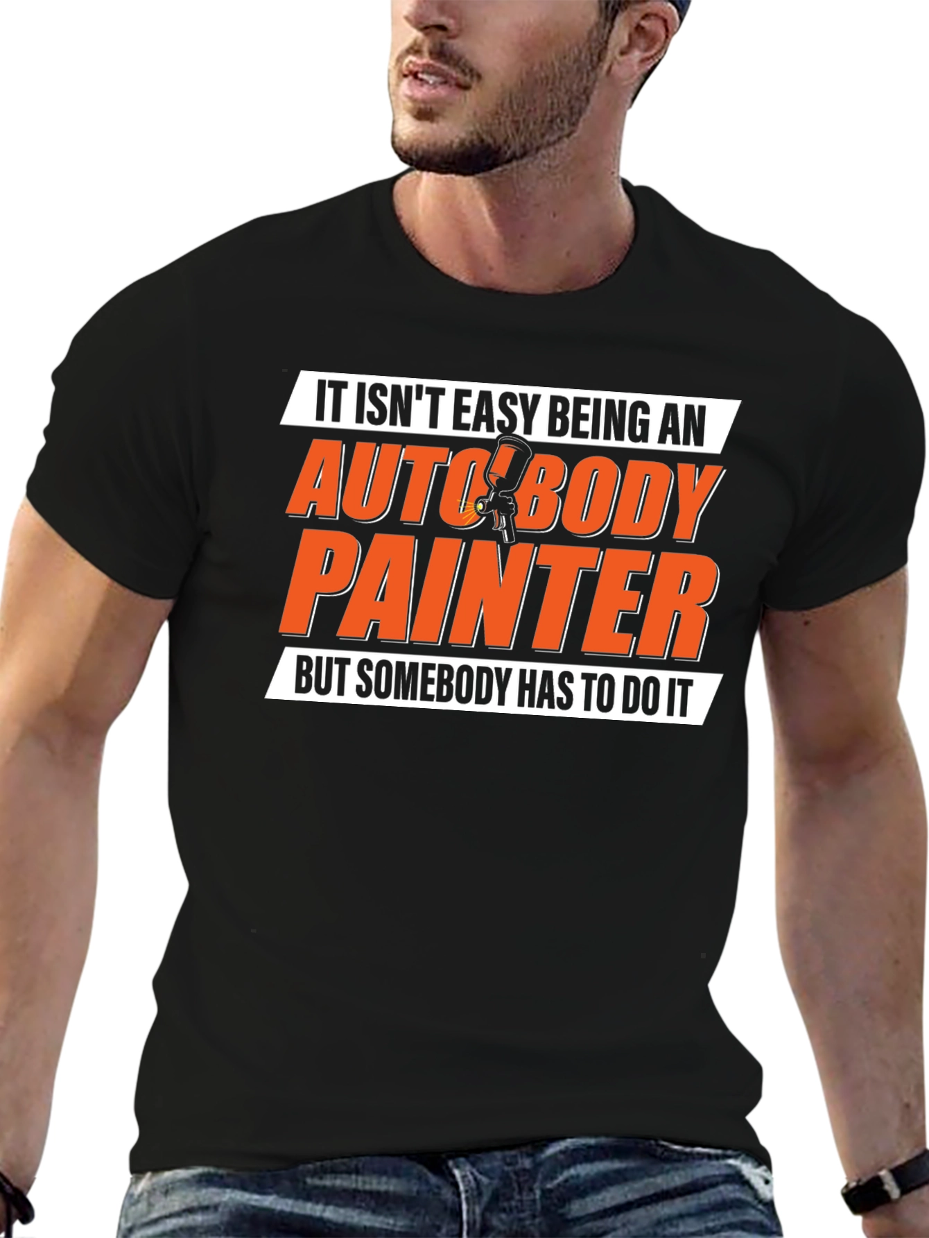 Black Auto Body Painter Graphic Tee - Black view 6