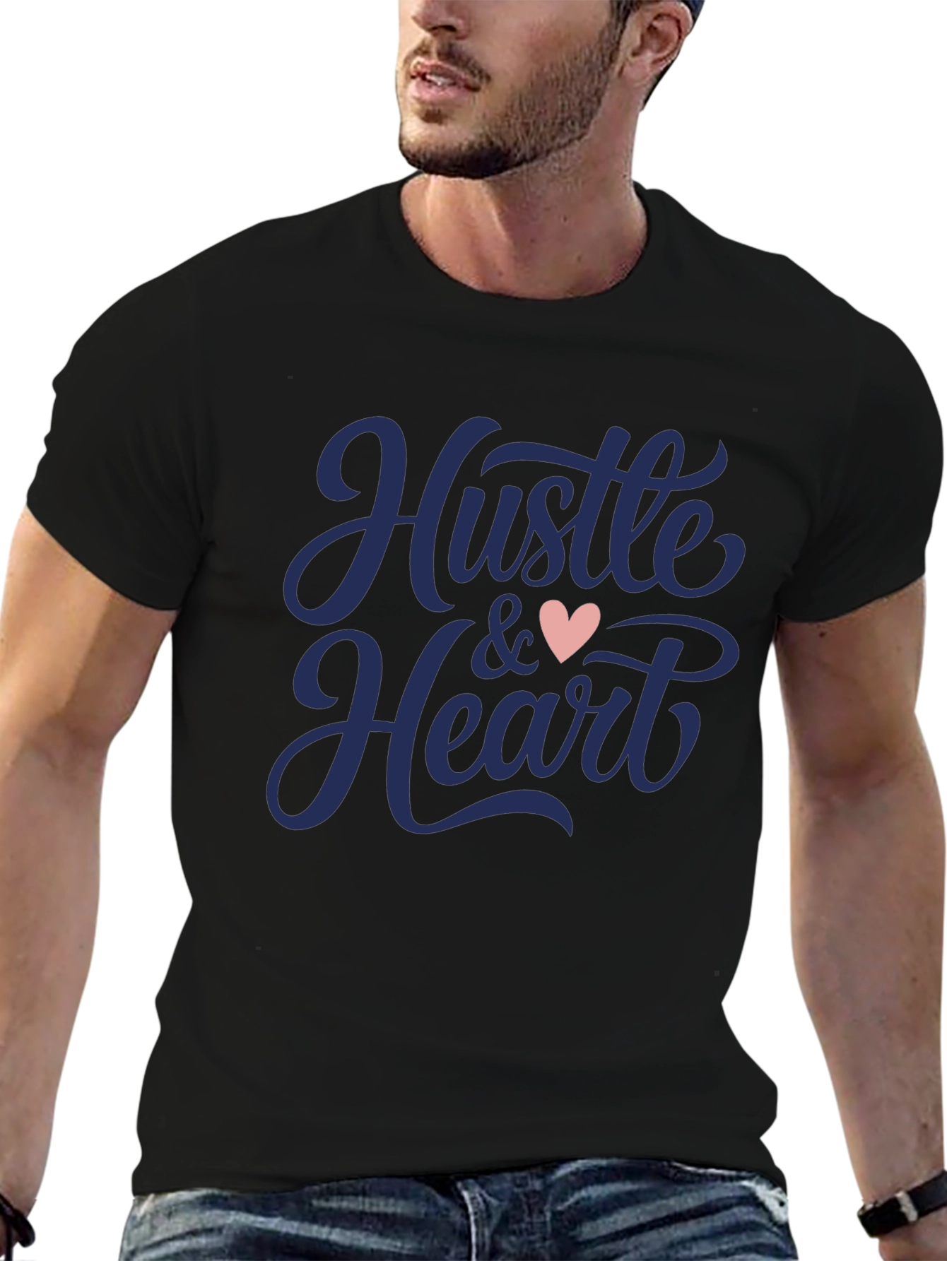 Black Hustle & Heart Graphic Tee view 6