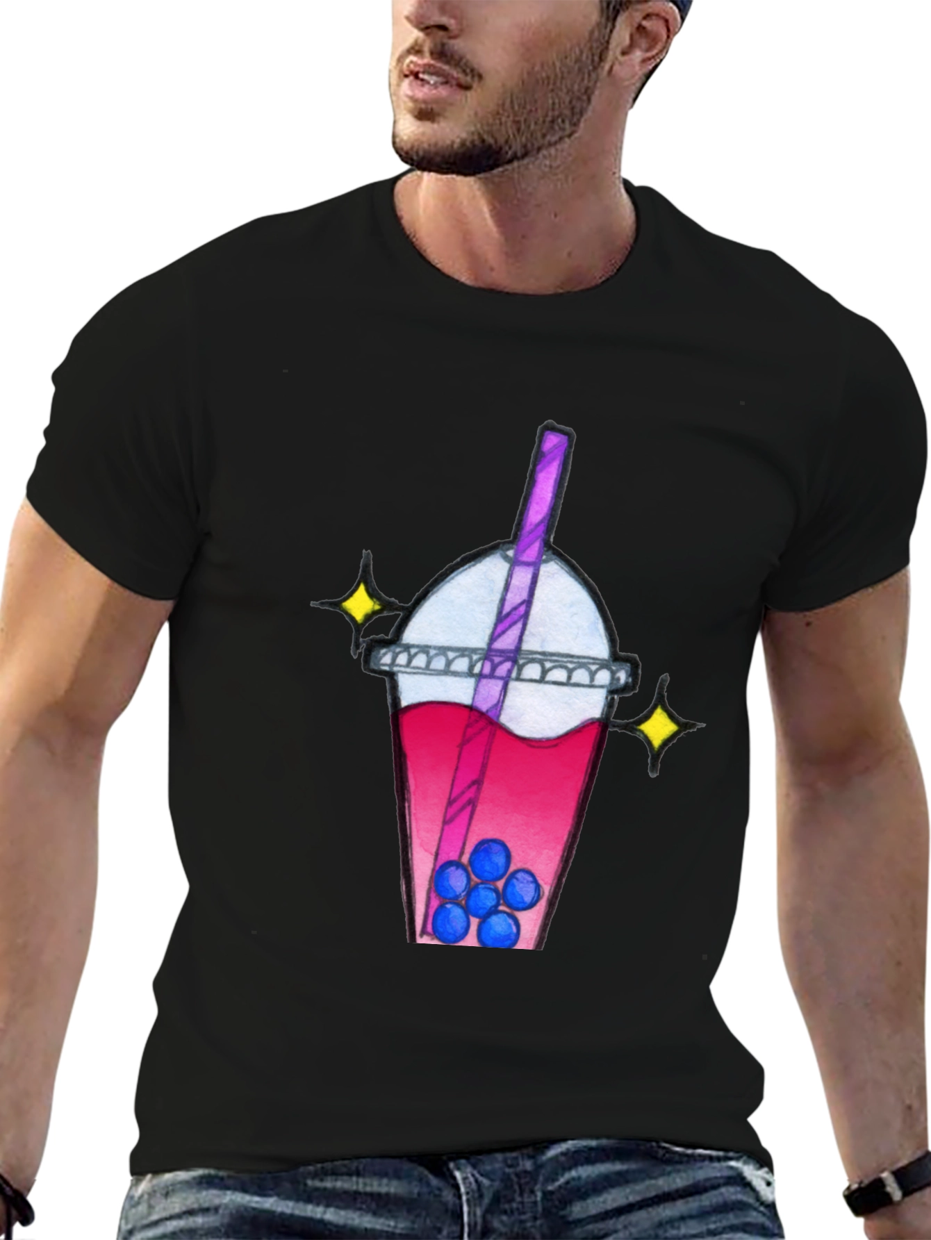 Black Boba Tea Graphic Tee view 6