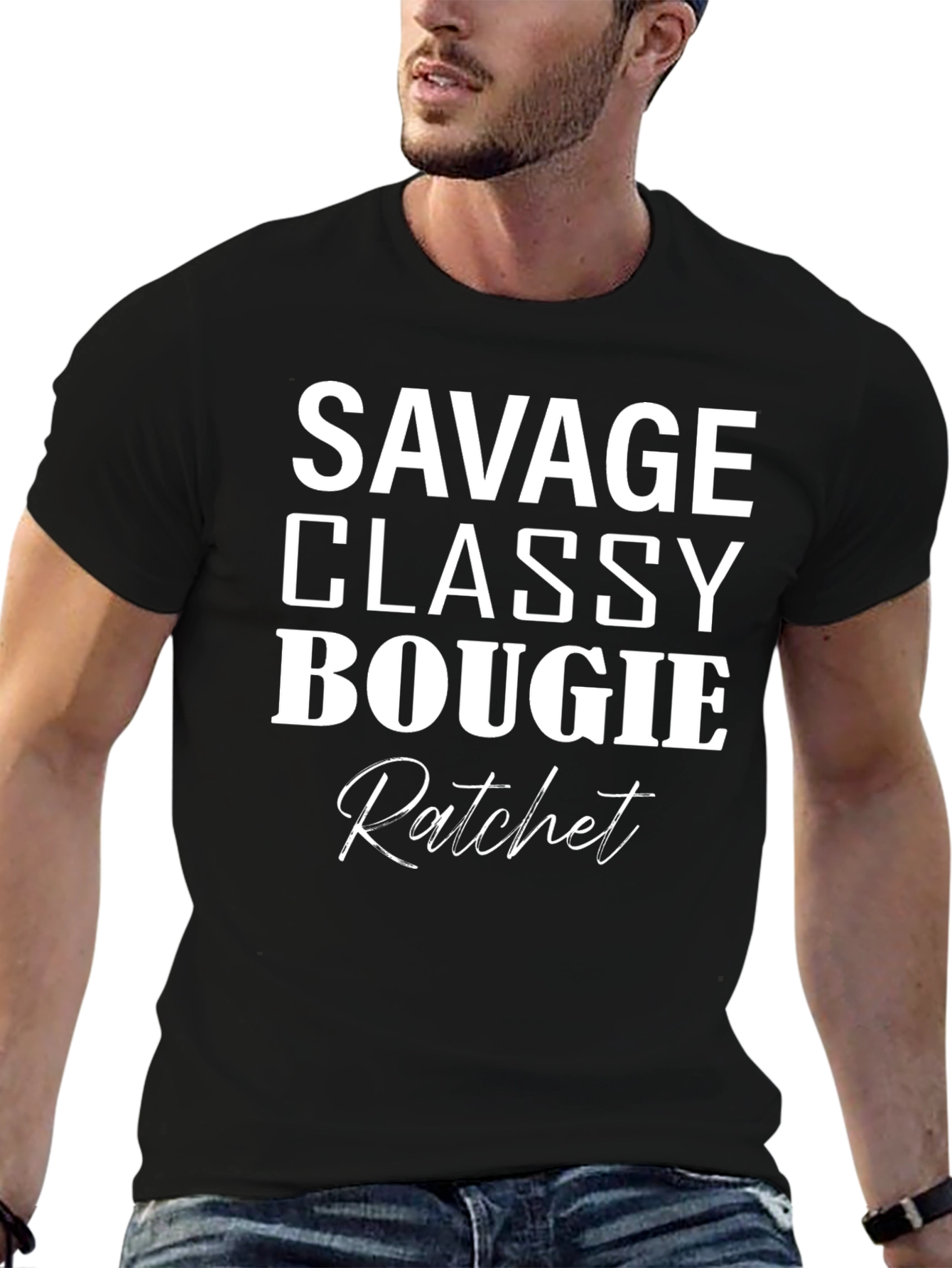 Black Savage Classy Bougie Ratchet T-Shirt view 6