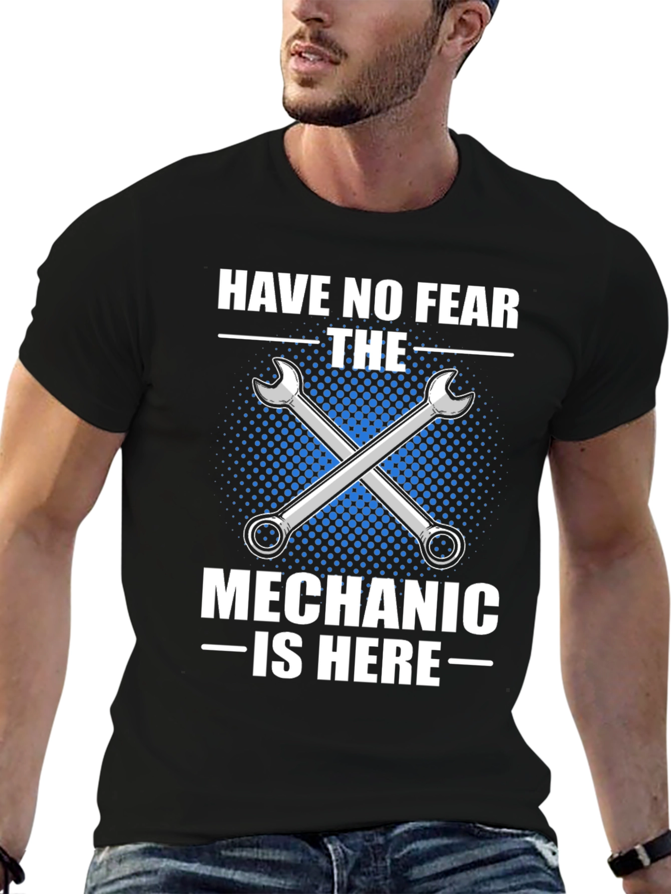 Black Mechanic T-Shirt - "Have No Fear" view 6