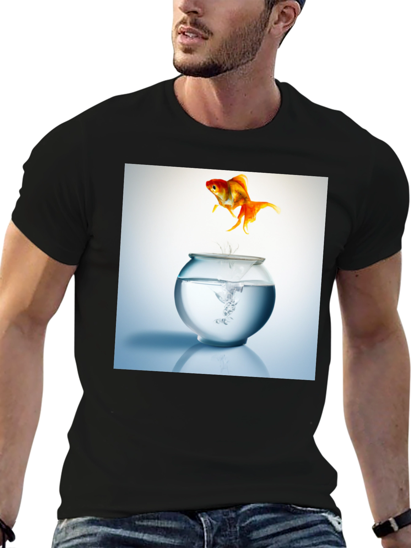 Black Goldfish Freedom T-Shirt - Jump into Style! view 6