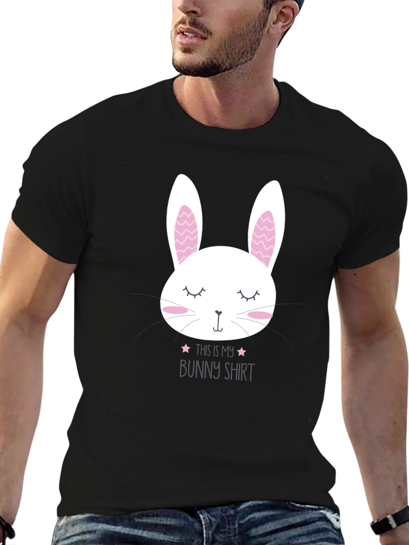Black Bunny Shirt Cute Easter Tee view 6