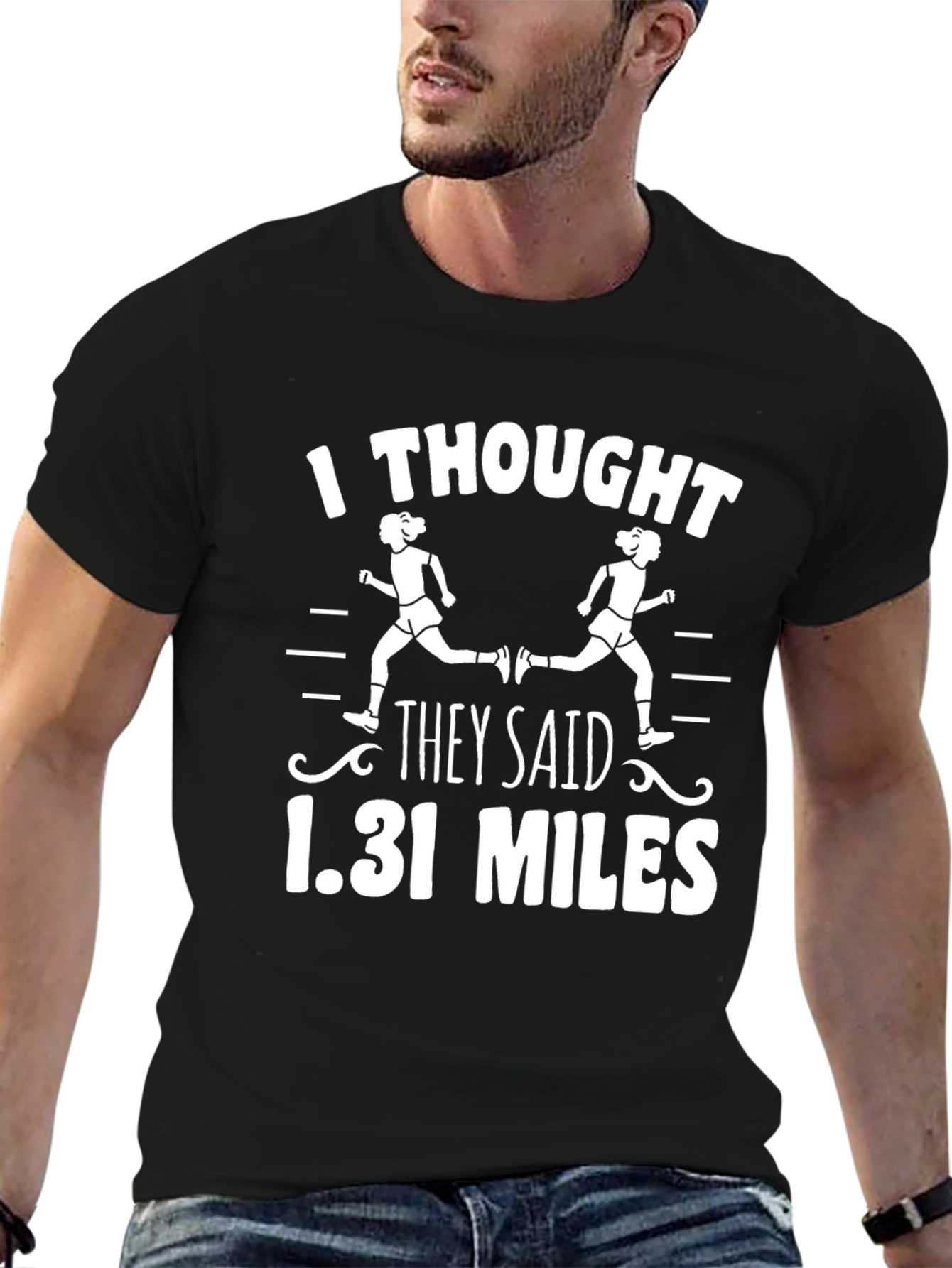 Black Funny Marathon Runner T-Shirt 13.1 Miles view 6
