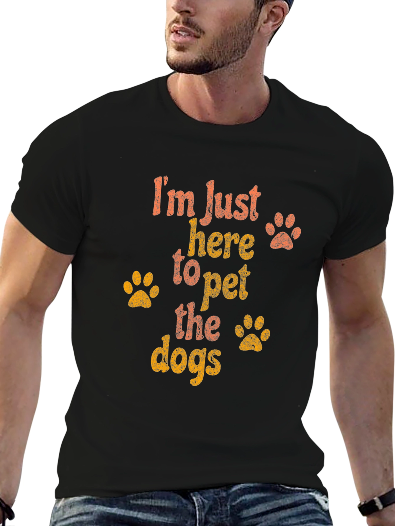 Black Pet the Dogs Graphic T-Shirt view 6