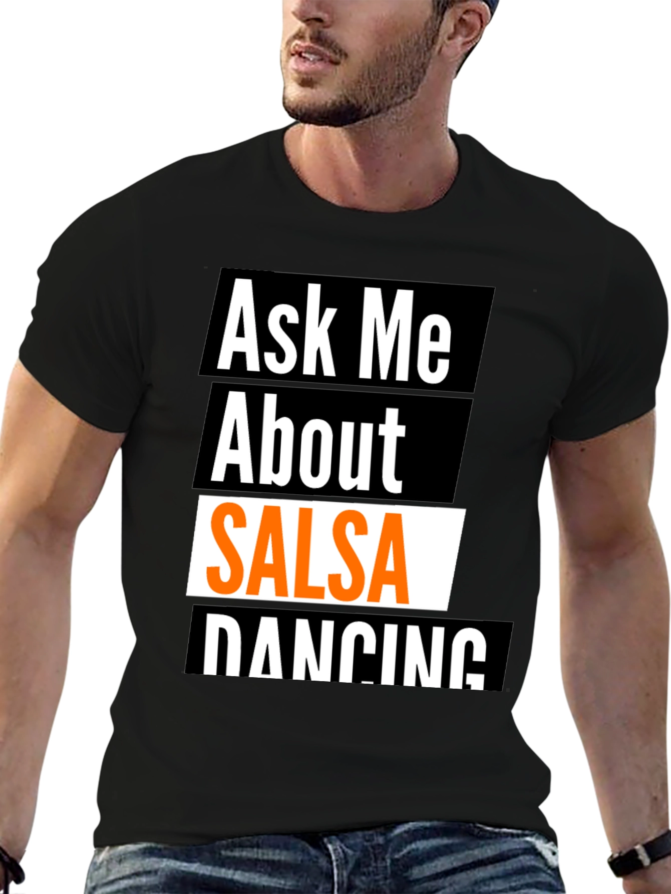 Black Ask Me About Salsa Dancing T-Shirt view 6