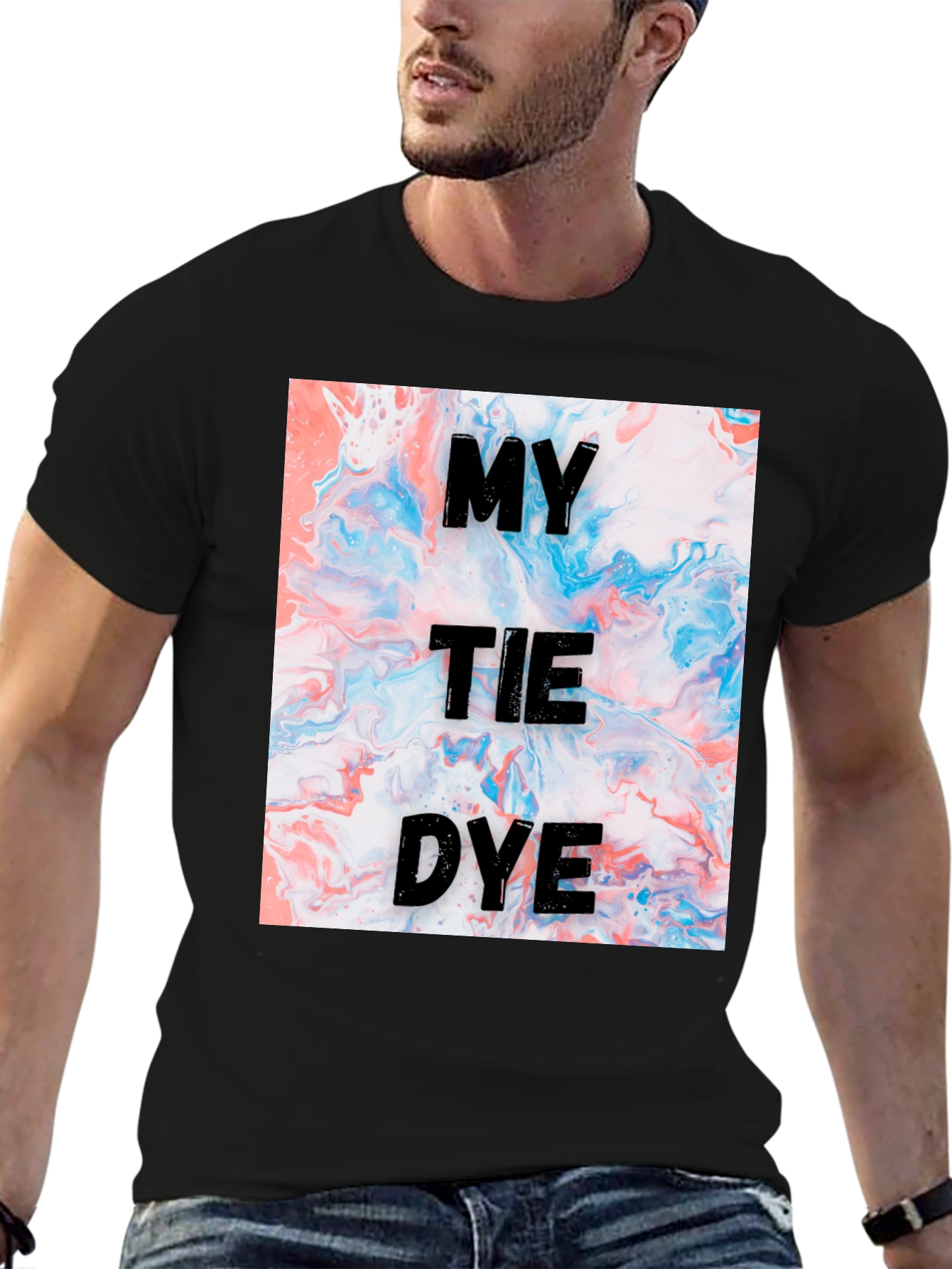 Black My Tie Dye Graphic T-Shirt view 6