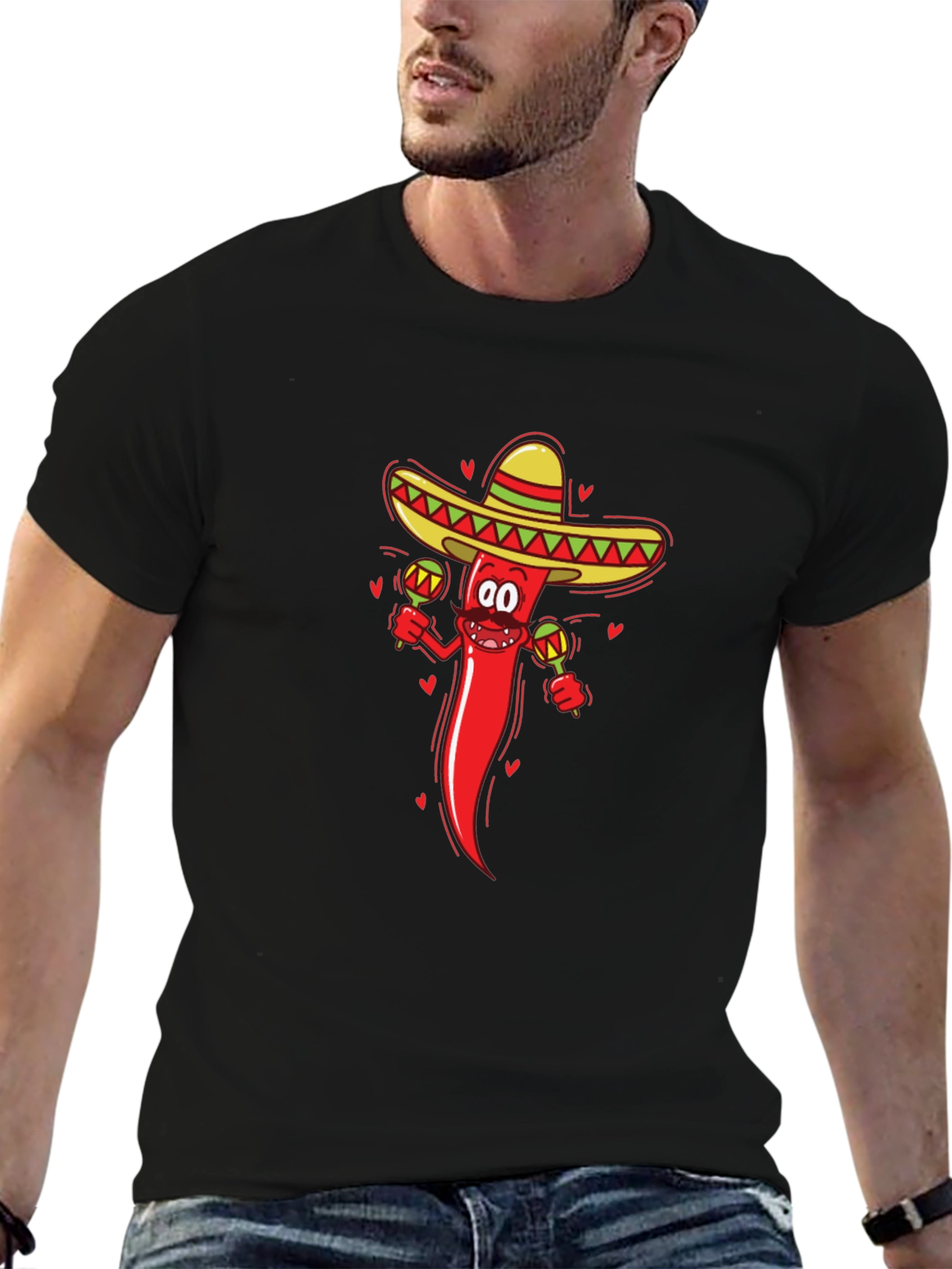 Black Chili Pepper Sombrero Graphic Tee view 6