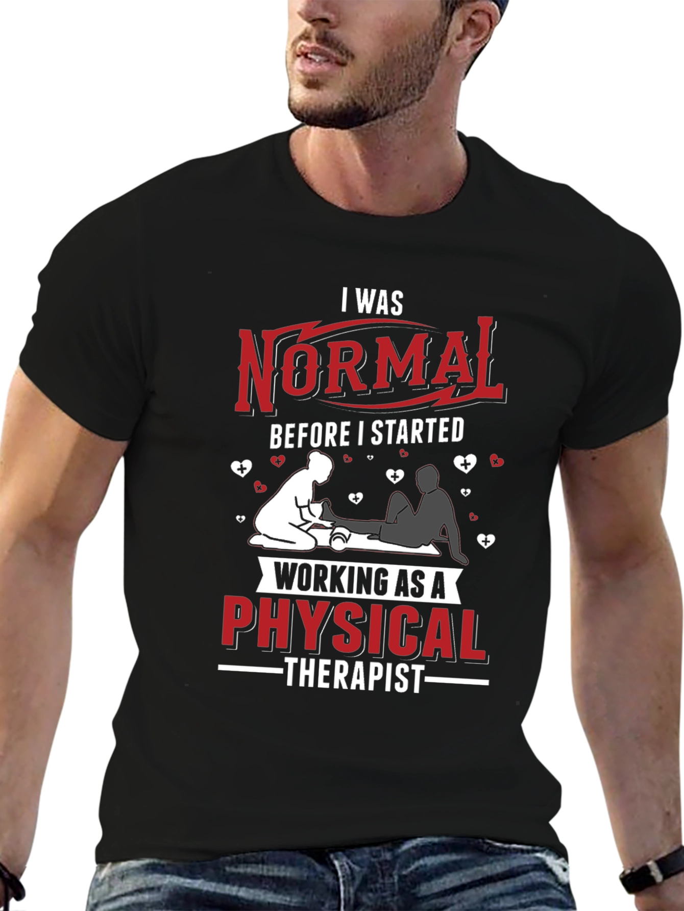 Black Physical Therapist Novelty Graphic T-Shirt view 6