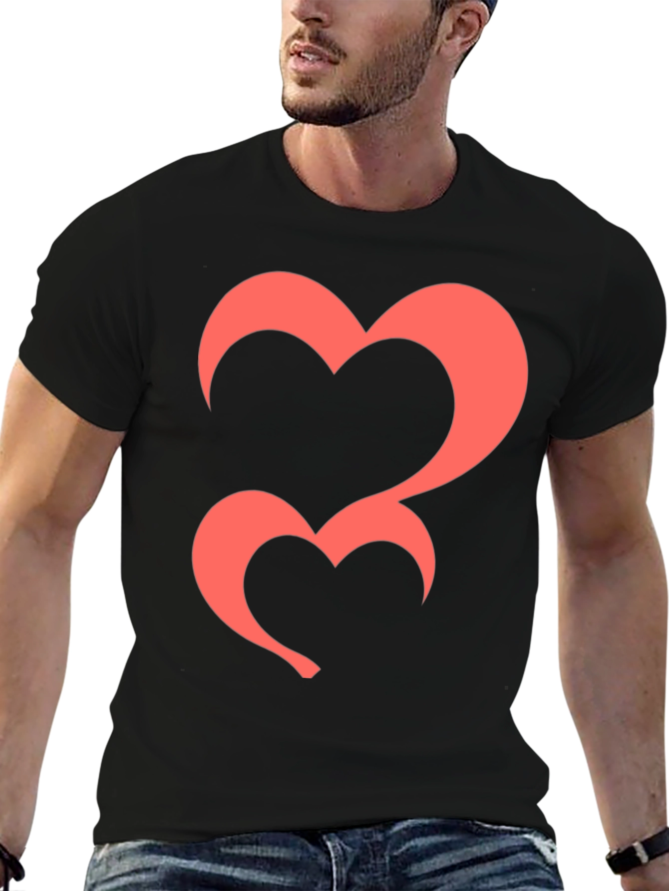 Black Heart Graphic Tee - Black Casual T-Shirt view 6