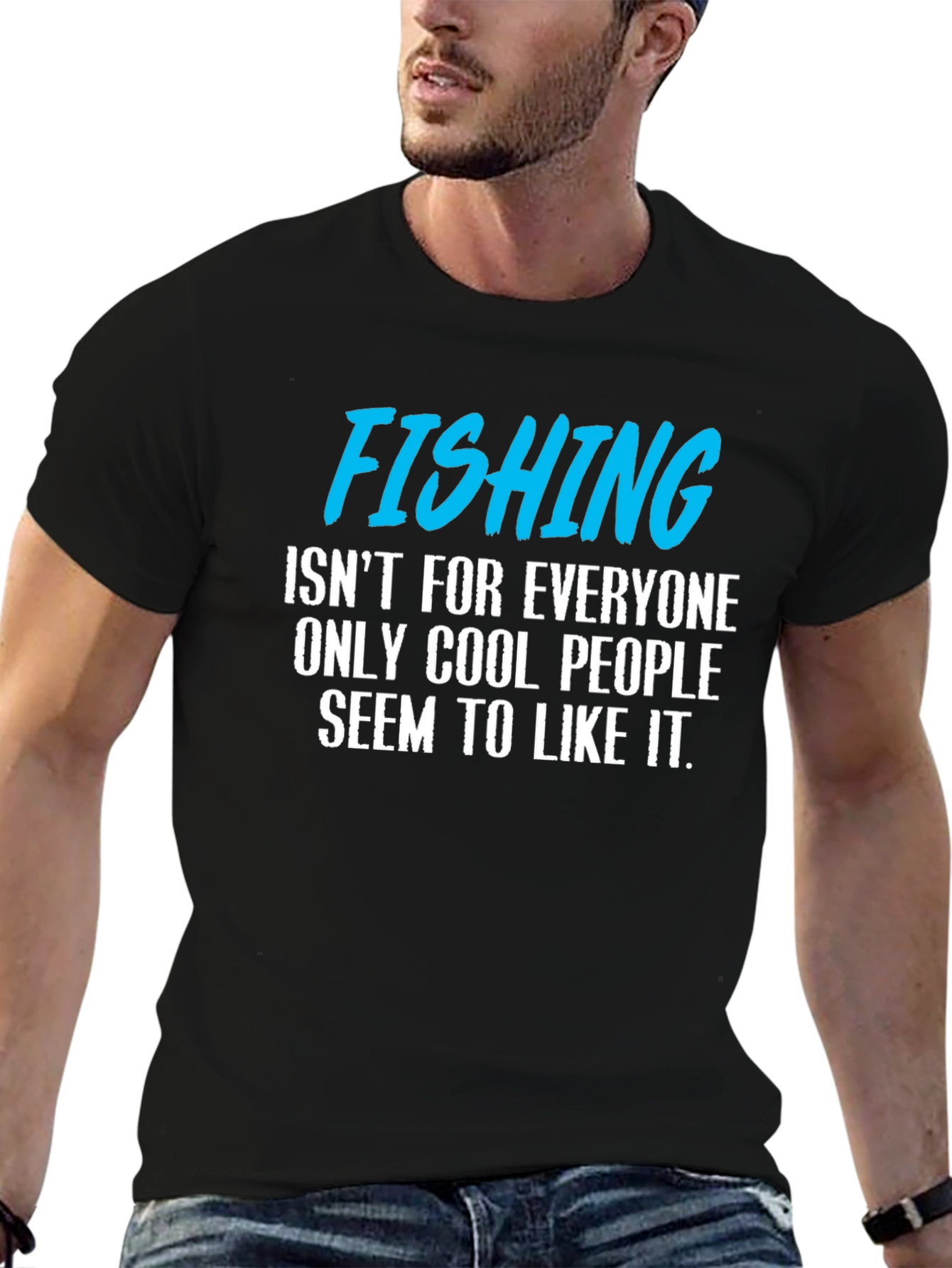 Black Fishing T-Shirt: Cool People Only! view 6