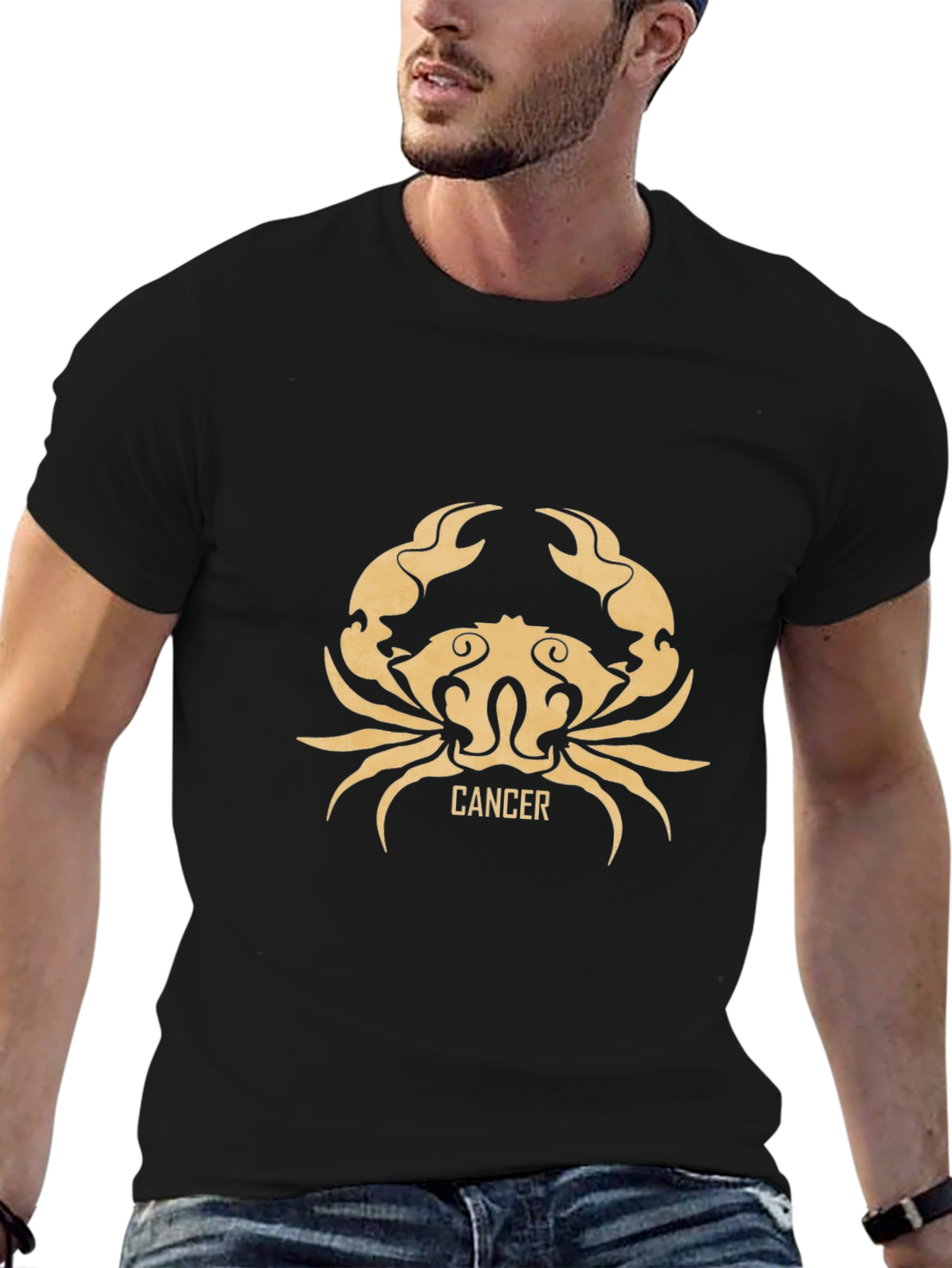 Black Cancer Zodiac T-Shirt - Astrology Tee view 6