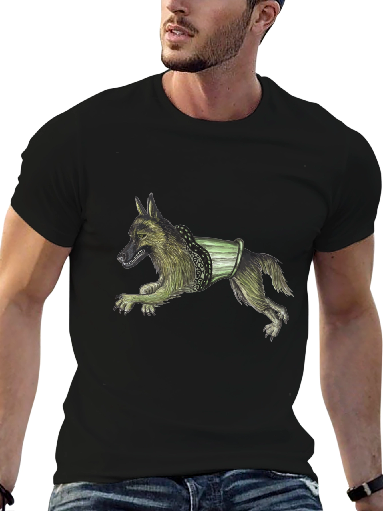 Black Dog Graphic Print Black T-Shirt view 6