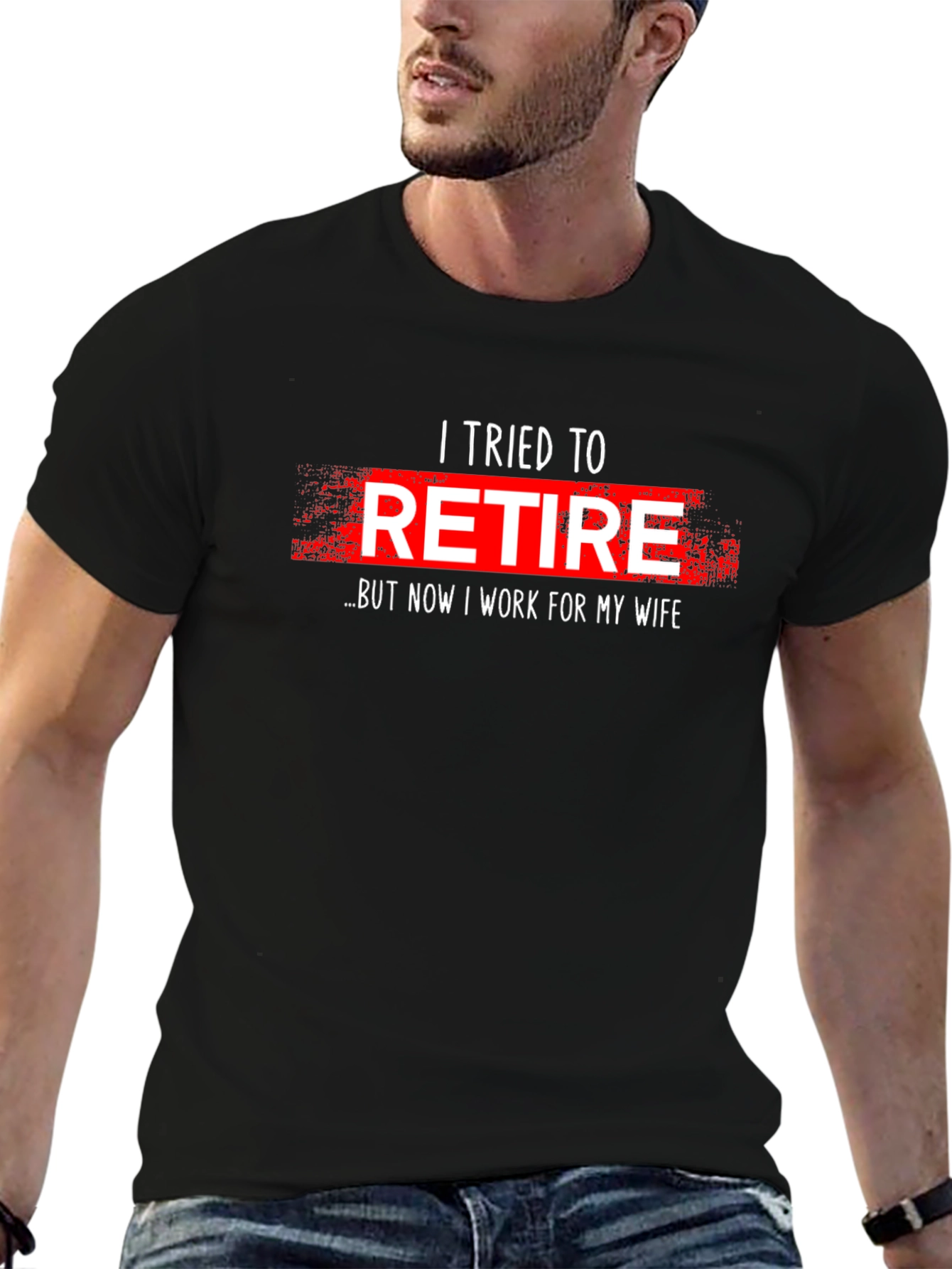Black Funny Retirement T-Shirt - I Tried To Retire view 6