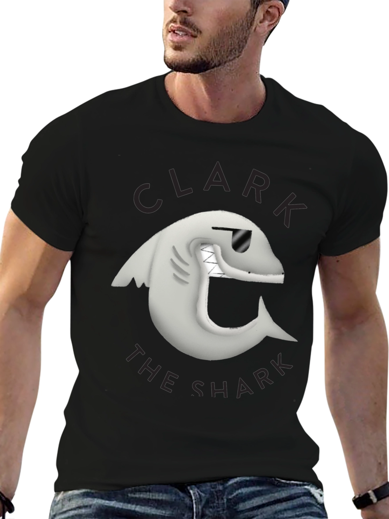 Black Clark the Shark Graphic Tee - Black view 6