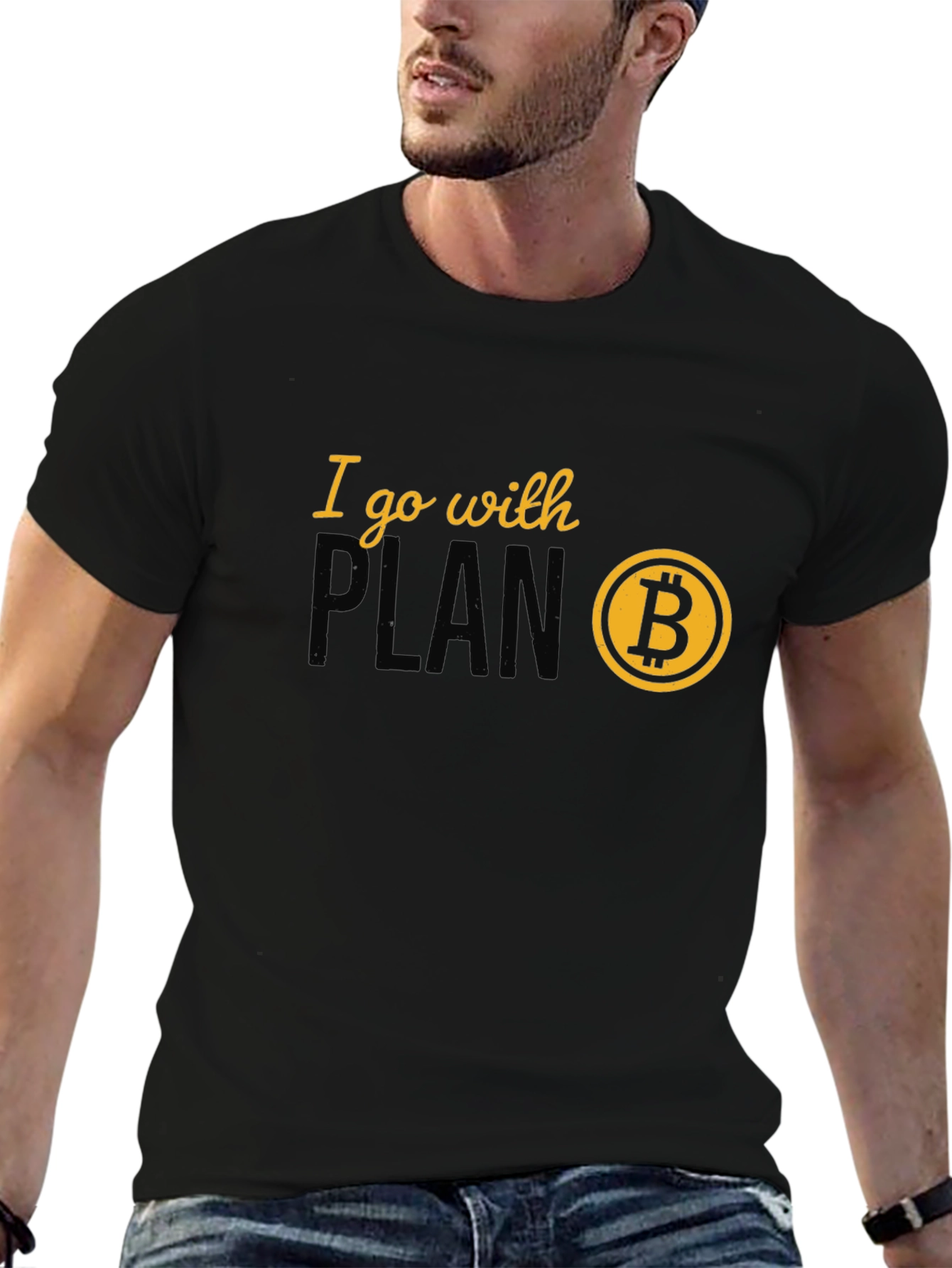 Black I Go With Plan B Bitcoin Crypto T-Shirt view 6