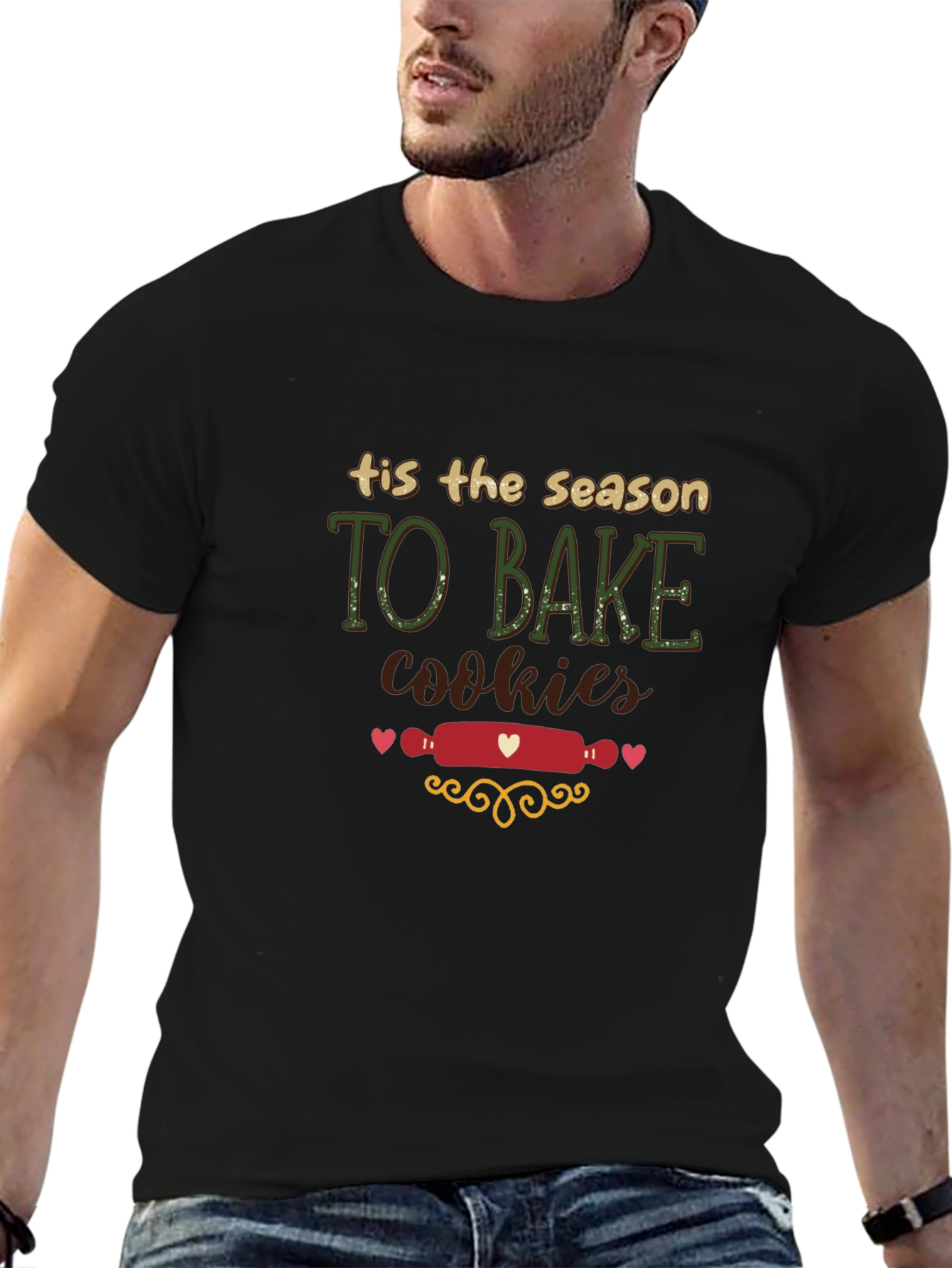 Black Tis the Season to Bake Cookies Graphic Tee view 6