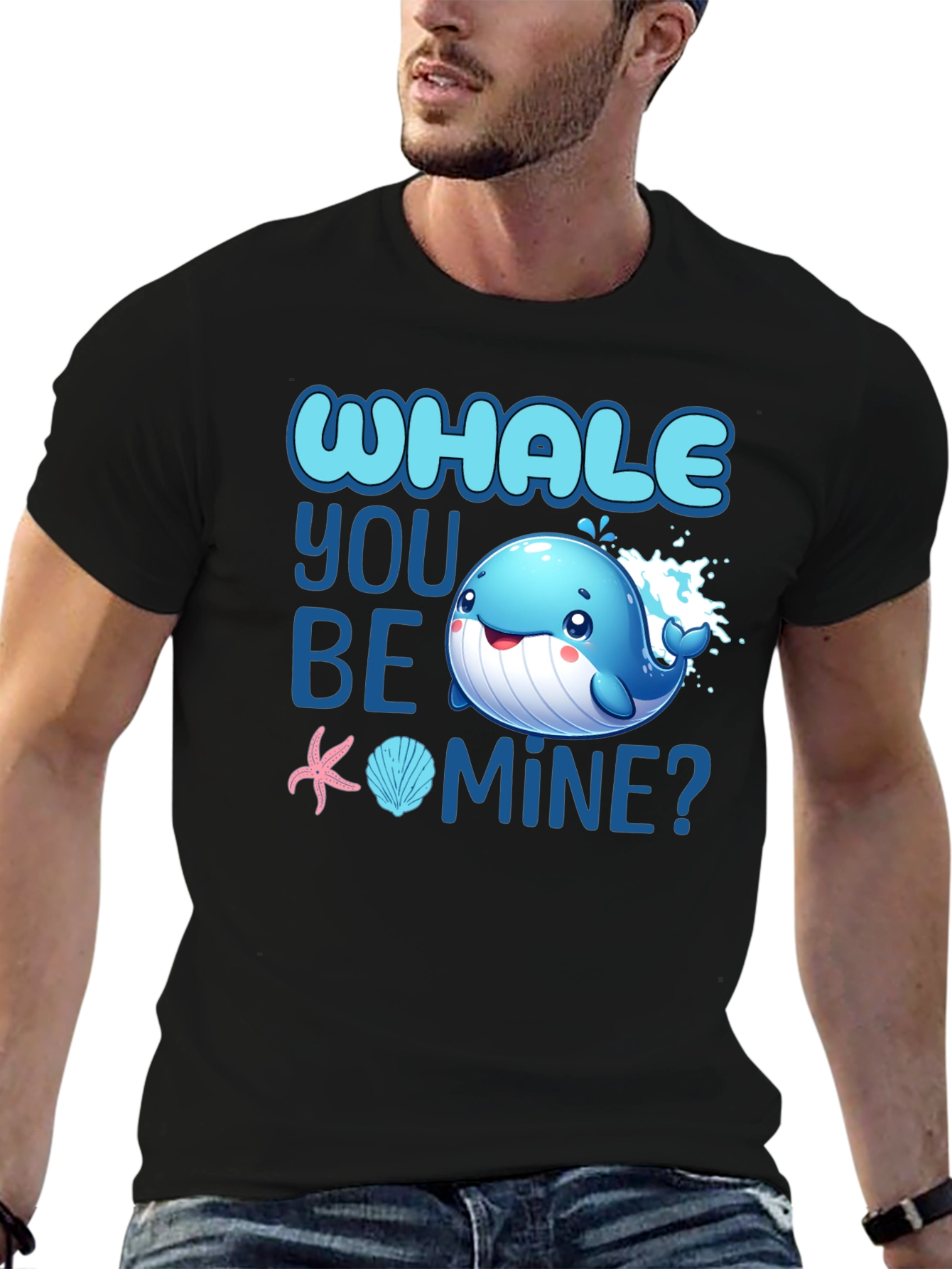 Black Whale You Be Mine? T-Shirt view 6