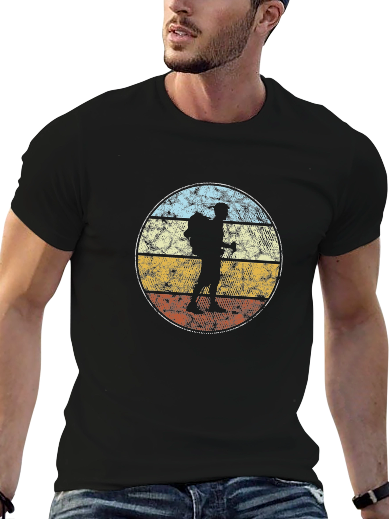 Black Retro Hiker Graphic Tee - Adventure Ready view 6