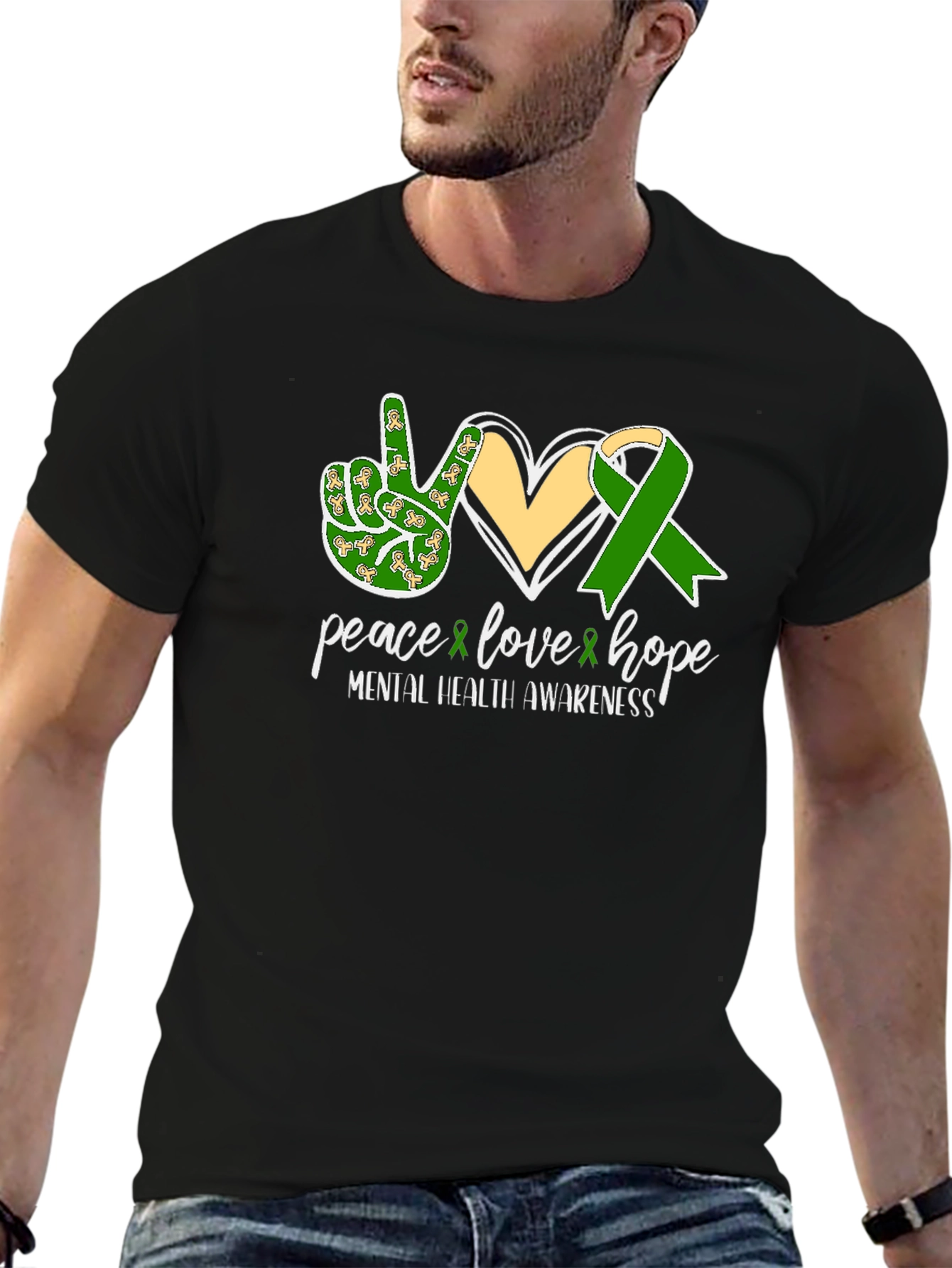 Black Mental Health Awareness T-Shirt Peace Love Hope  view 6