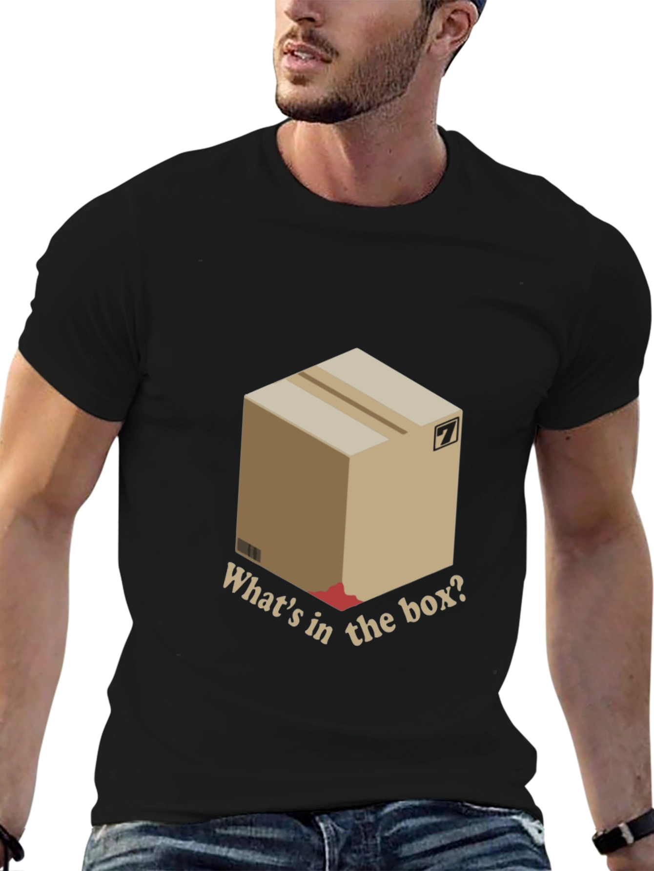Black Mystery Box Tee - "What's in the Box?" T-Shirt view 6