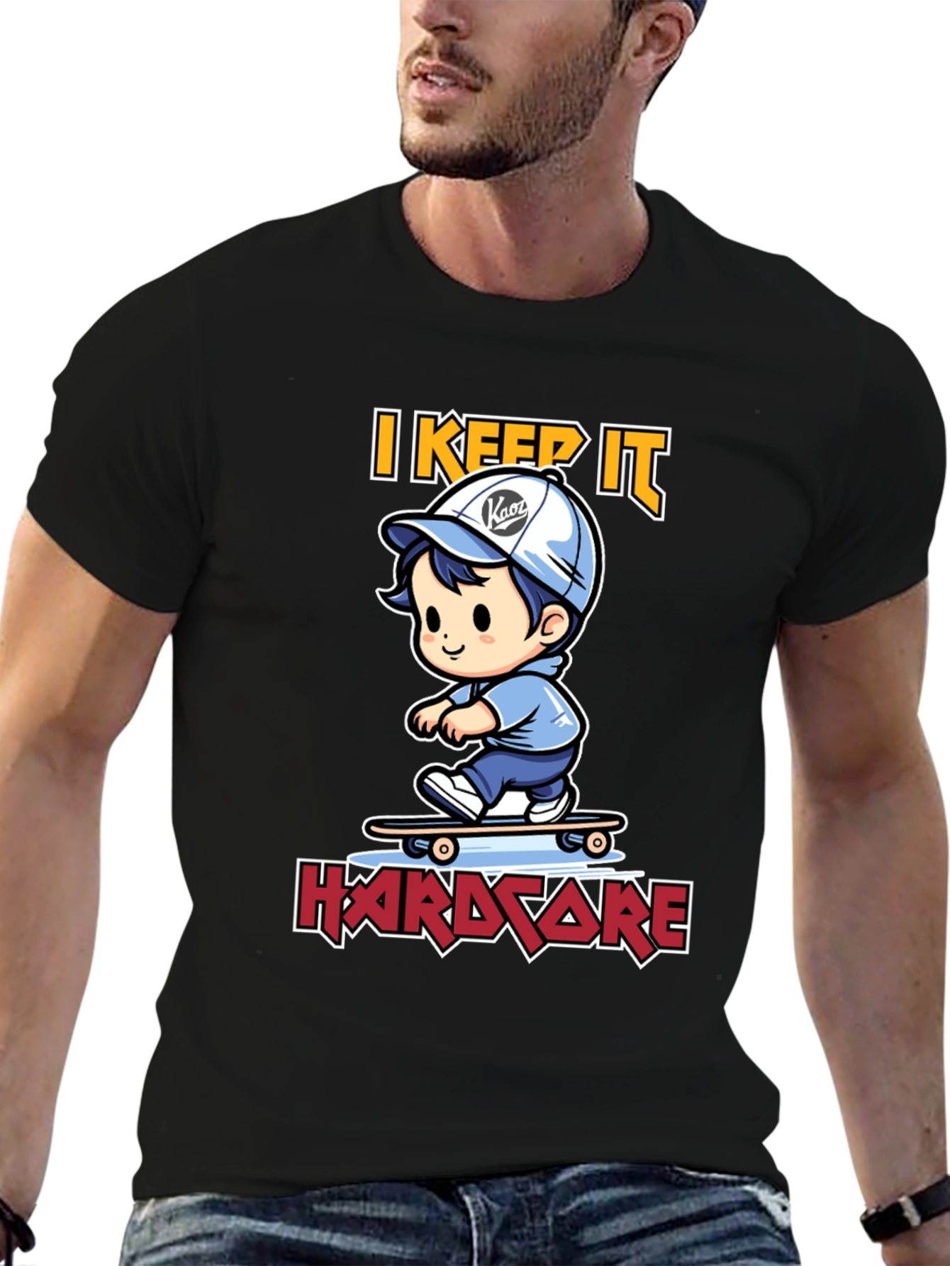 Black I Keep It Hardcore T-Shirt view 6