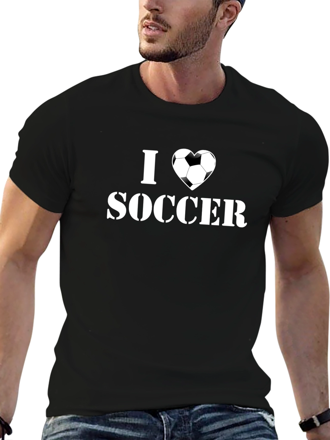 Black I Heart Soccer T-Shirt - Black Graphic Tee view 6