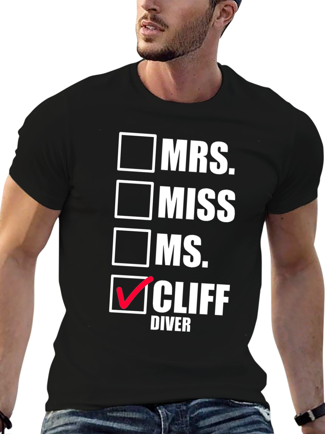 Black Cliff Diver T-Shirt Novelty Graphic Tee view 6