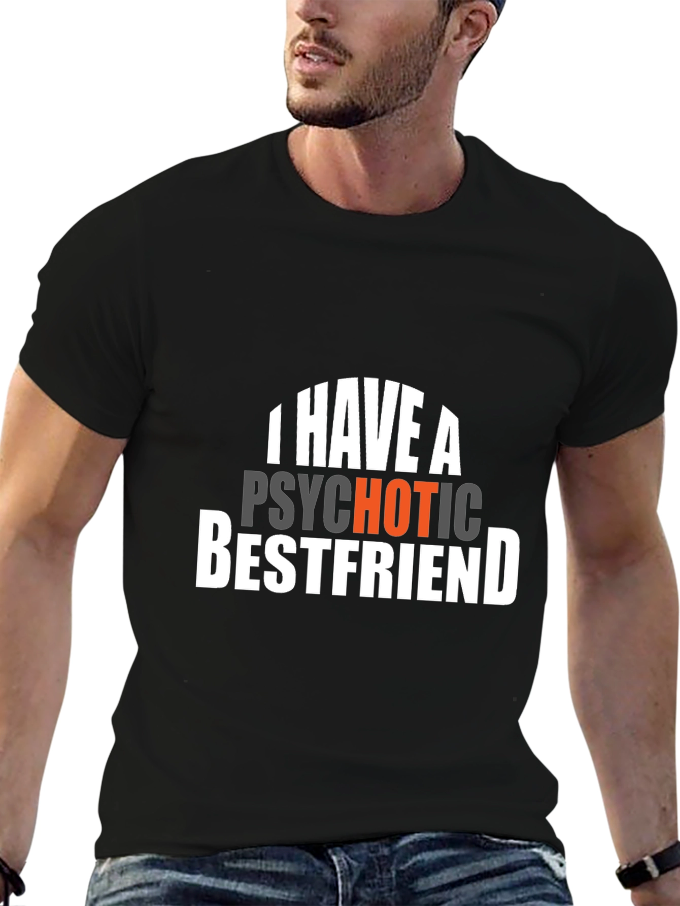 Black I Have A Psychotic Bestfriend Graphic Tee - Black view 6