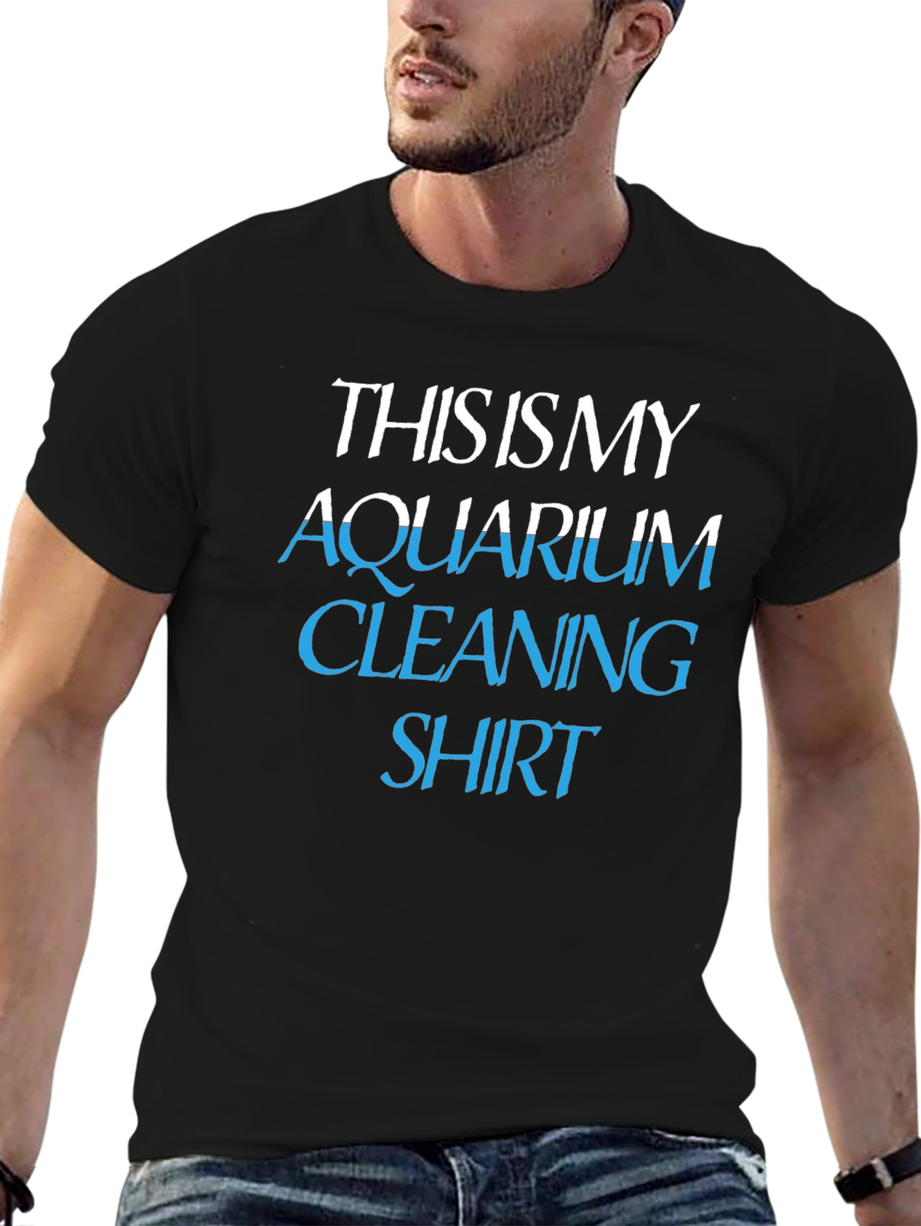 Black Aquarium Cleaning Shirt - Funny Hobby T-Shirt view 6