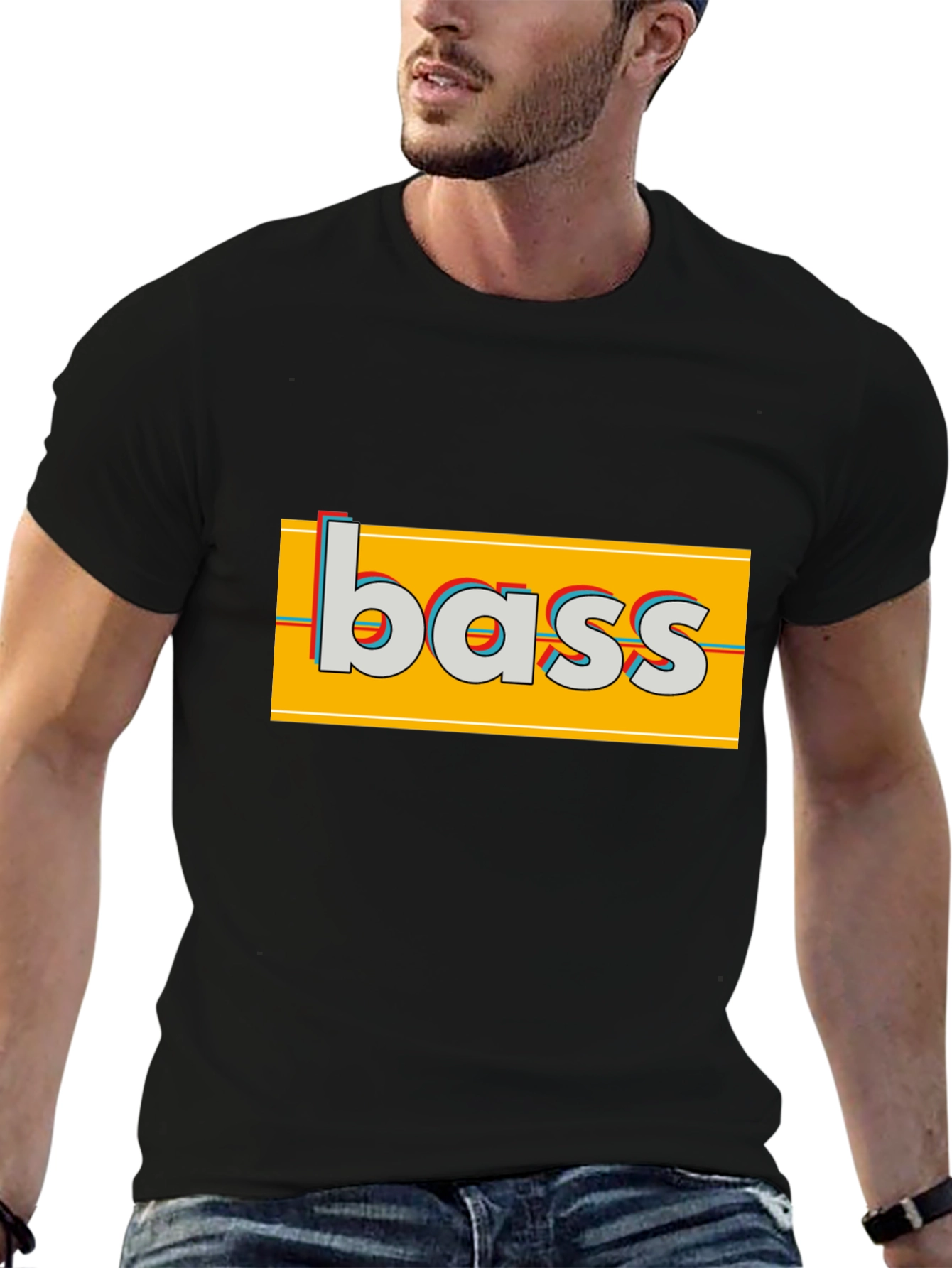 Black Bass Graphic T-Shirt - Retro Style view 6
