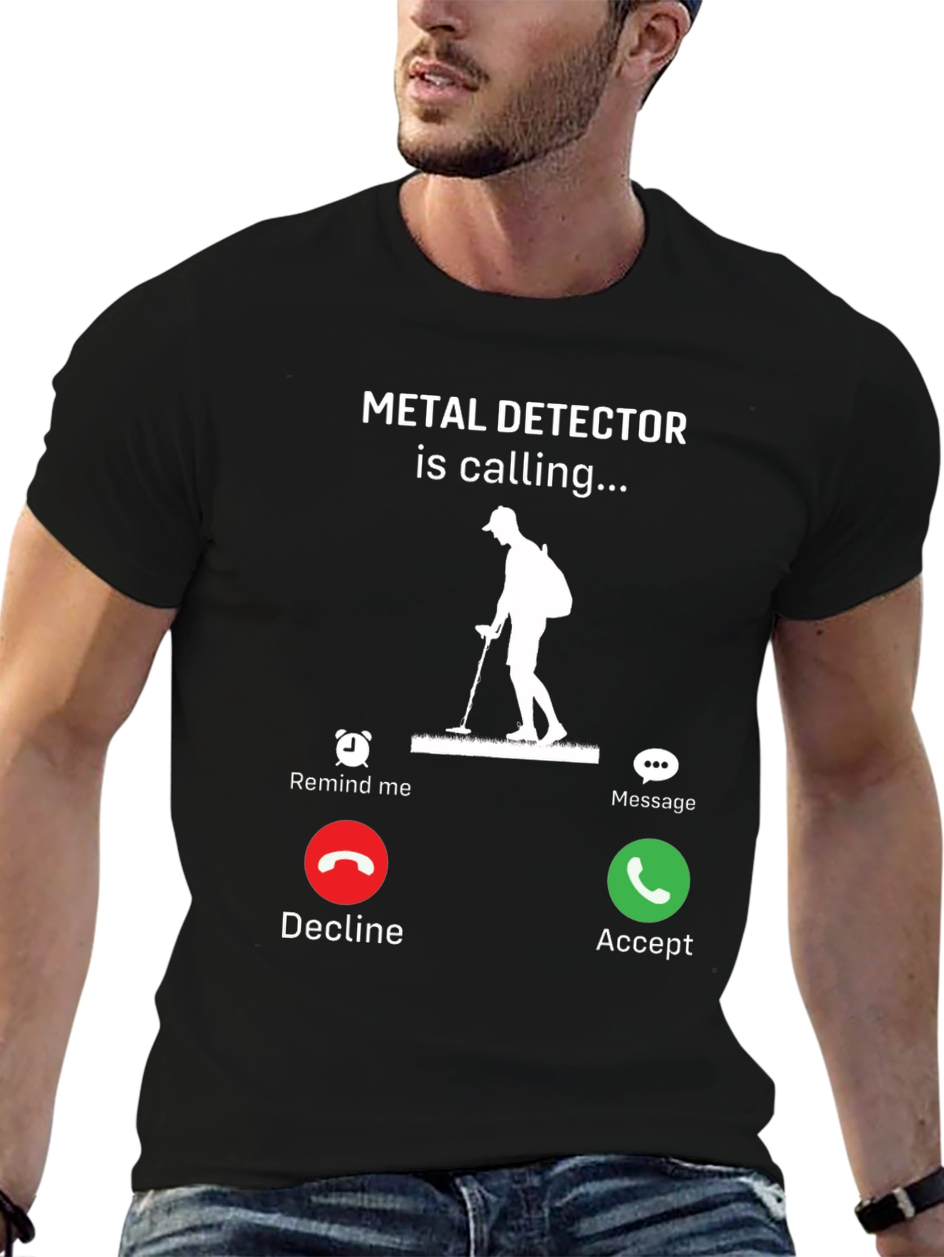 Black Metal Detector is Calling Funny T-Shirt view 6