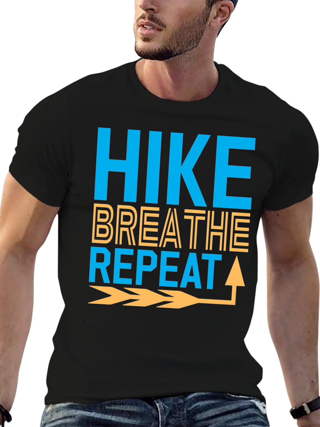 Black Hike Breathe Repeat Graphic Tee - Adventure Ready view 6
